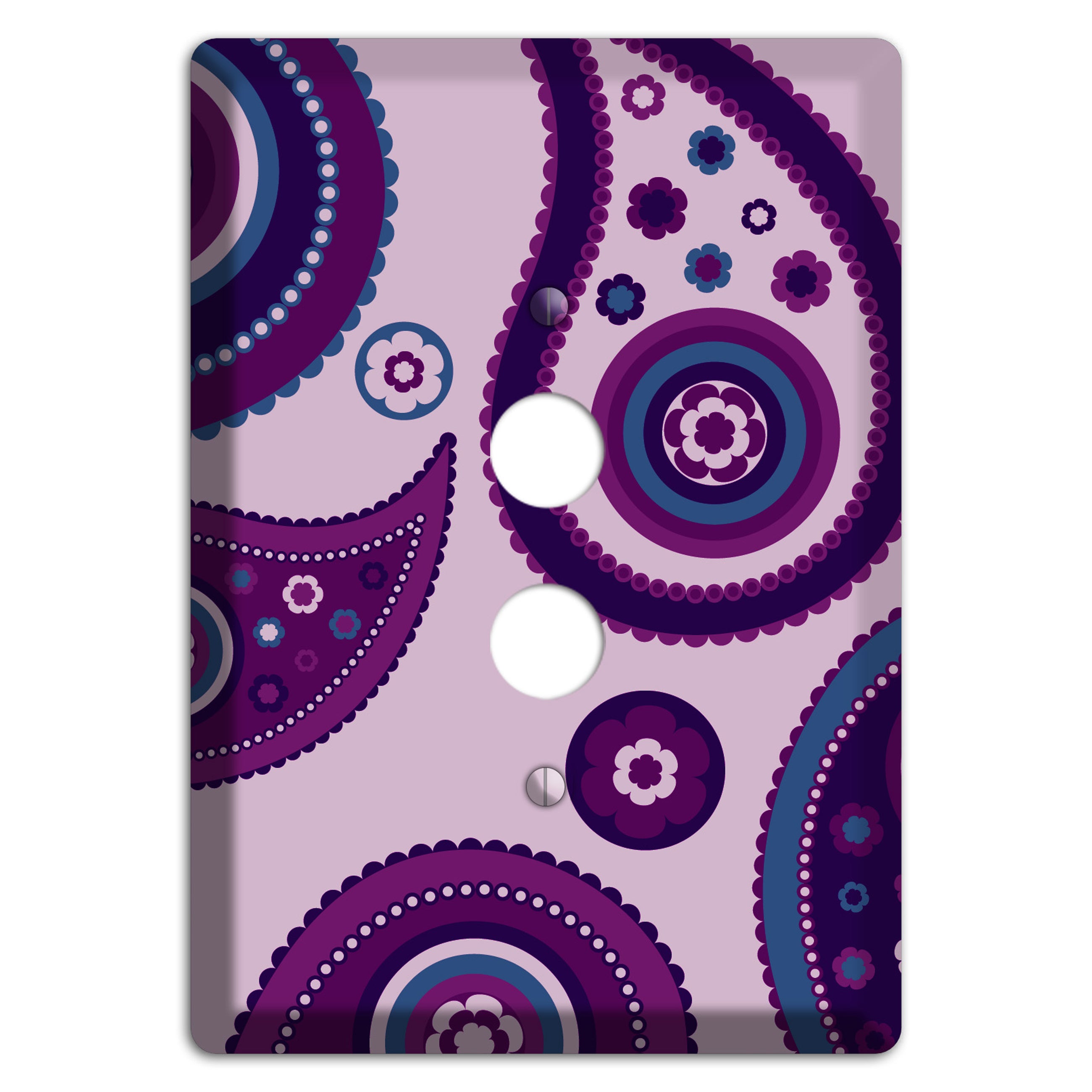 Light Purple Pailsey 1 Pushbutton Wallplate