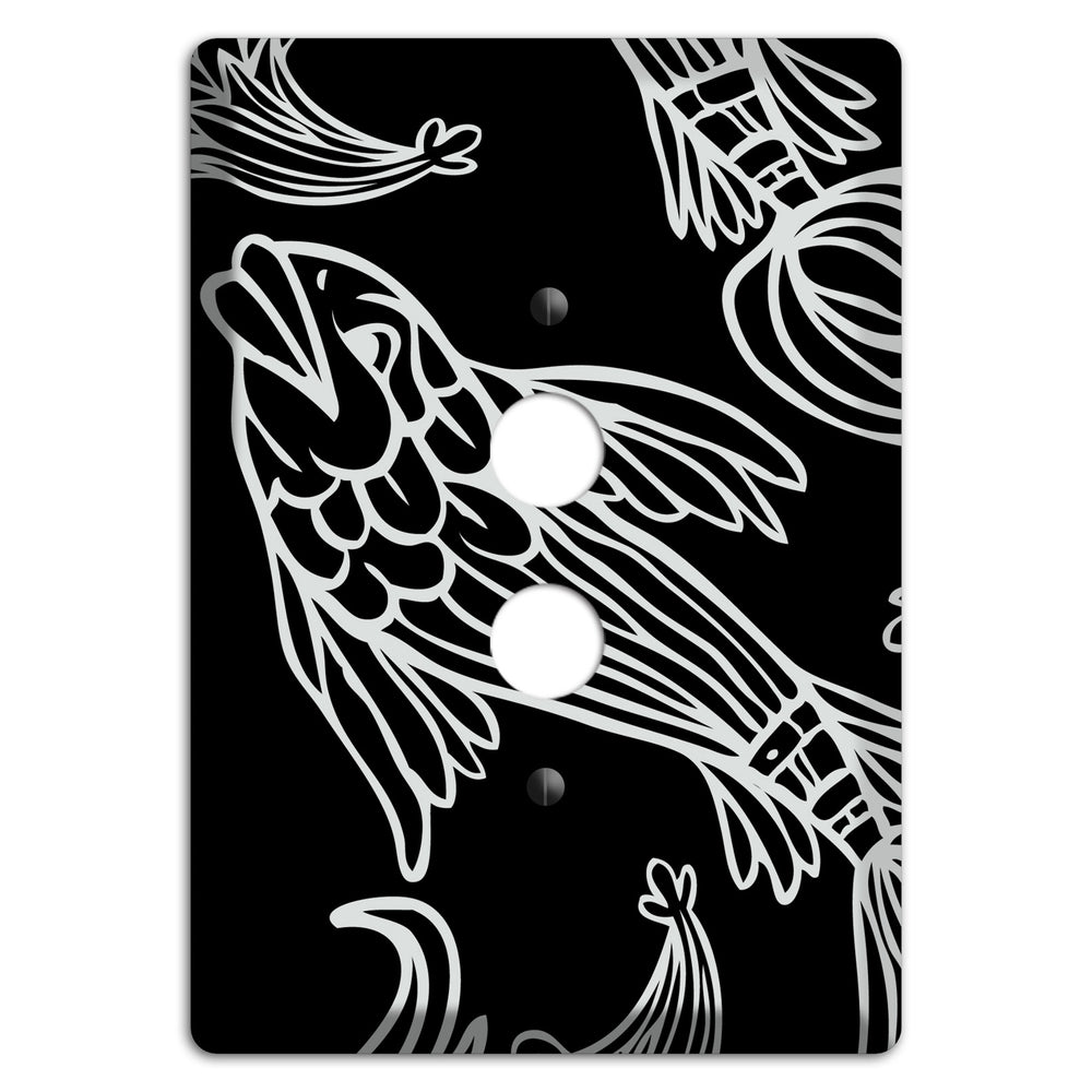 Black and White Koi 1 Pushbutton Wallplate