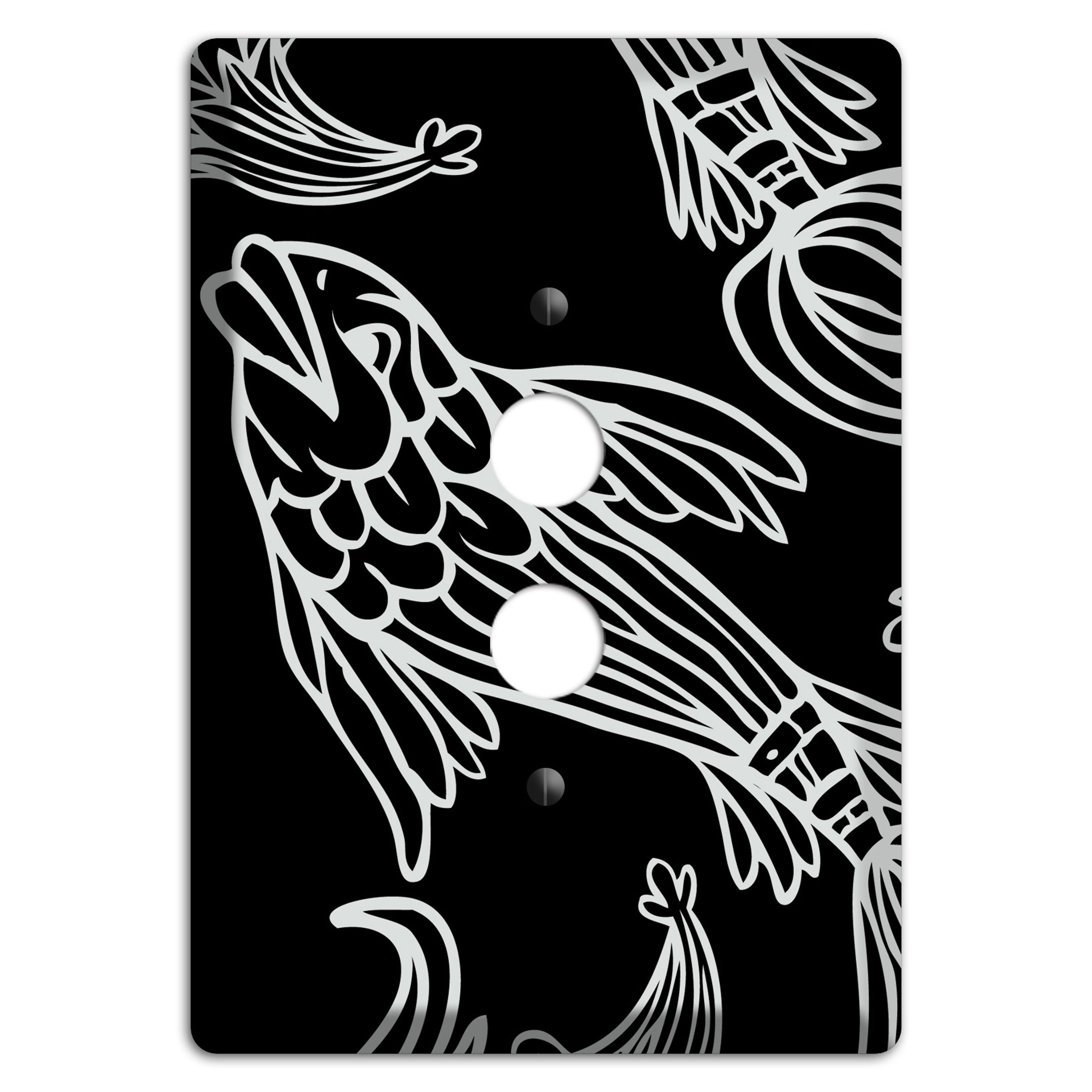 Black and White Koi 1 Pushbutton Wallplate
