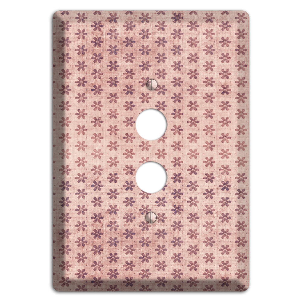 Dusty Pink Grunge Floral Contour 1 Pushbutton Wallplate