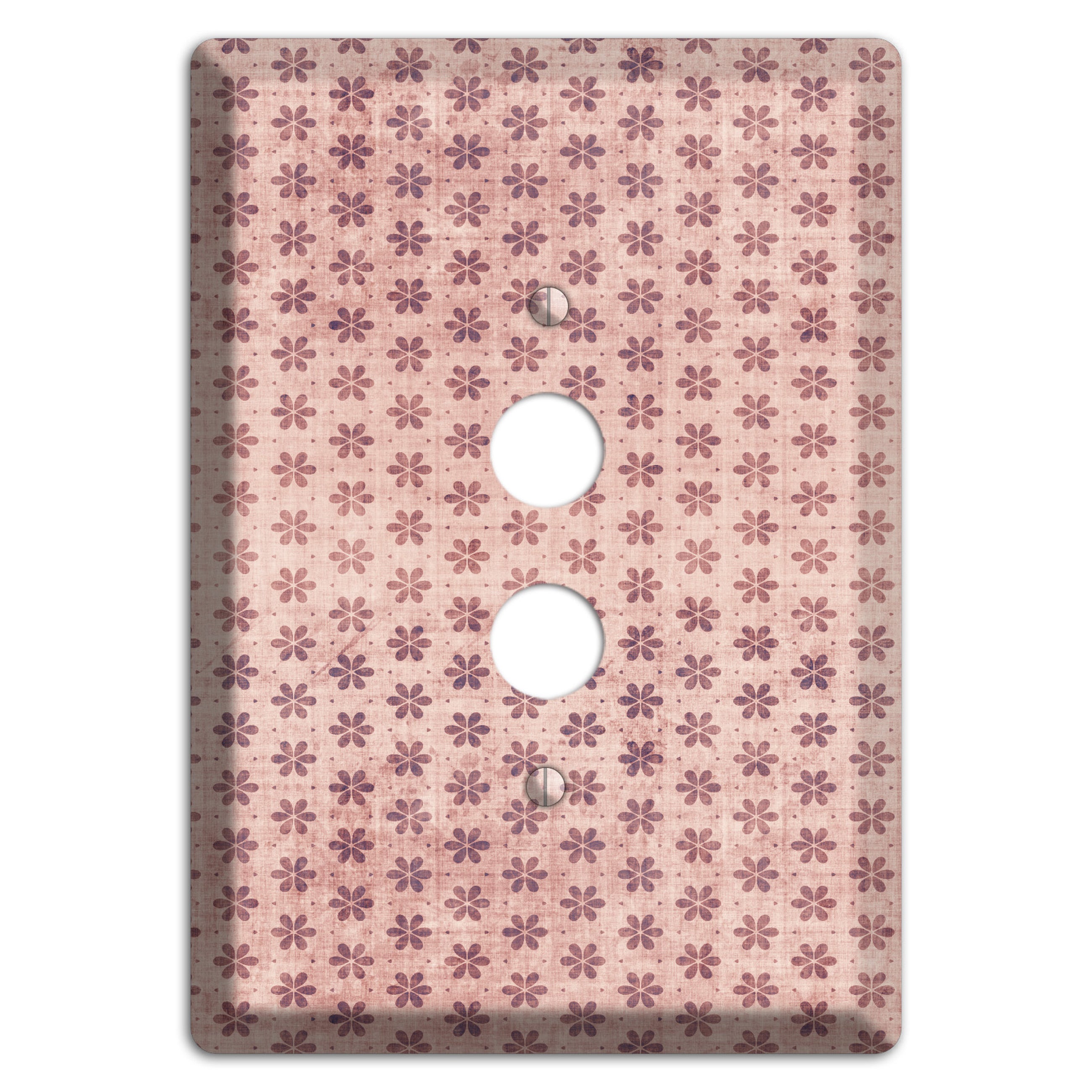 Dusty Pink Grunge Floral Contour 1 Pushbutton Wallplate