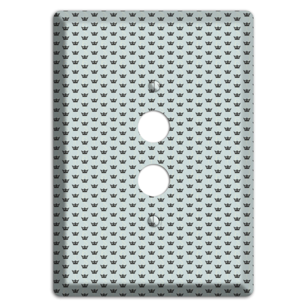 Dusty Blue with Crowns 1 Pushbutton Wallplate