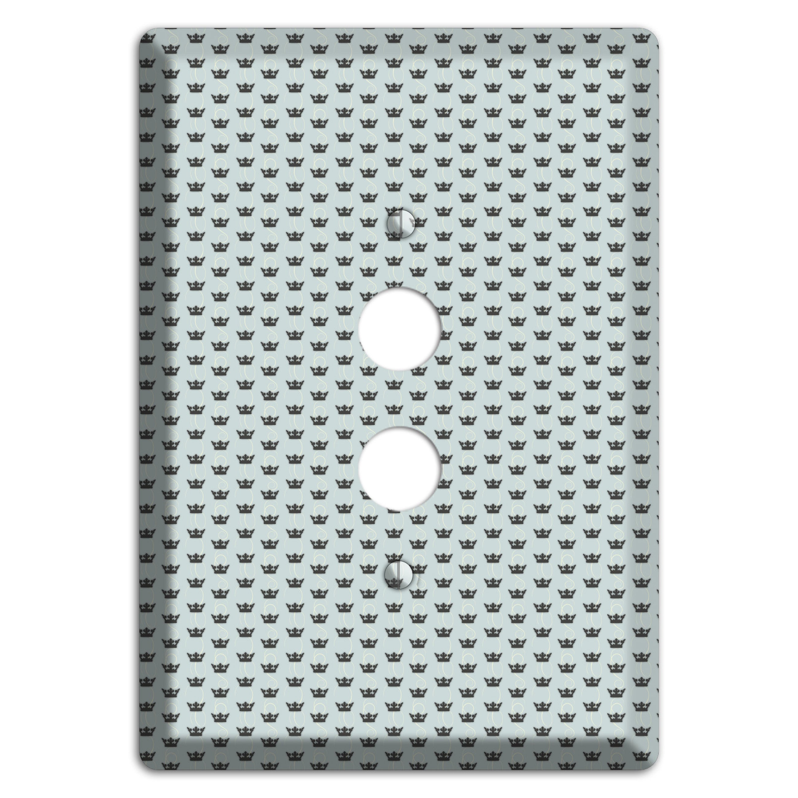 Dusty Blue with Crowns 1 Pushbutton Wallplate