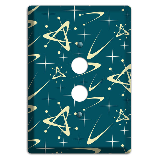Teal and Yellow Atomic 1 Pushbutton Wallplate