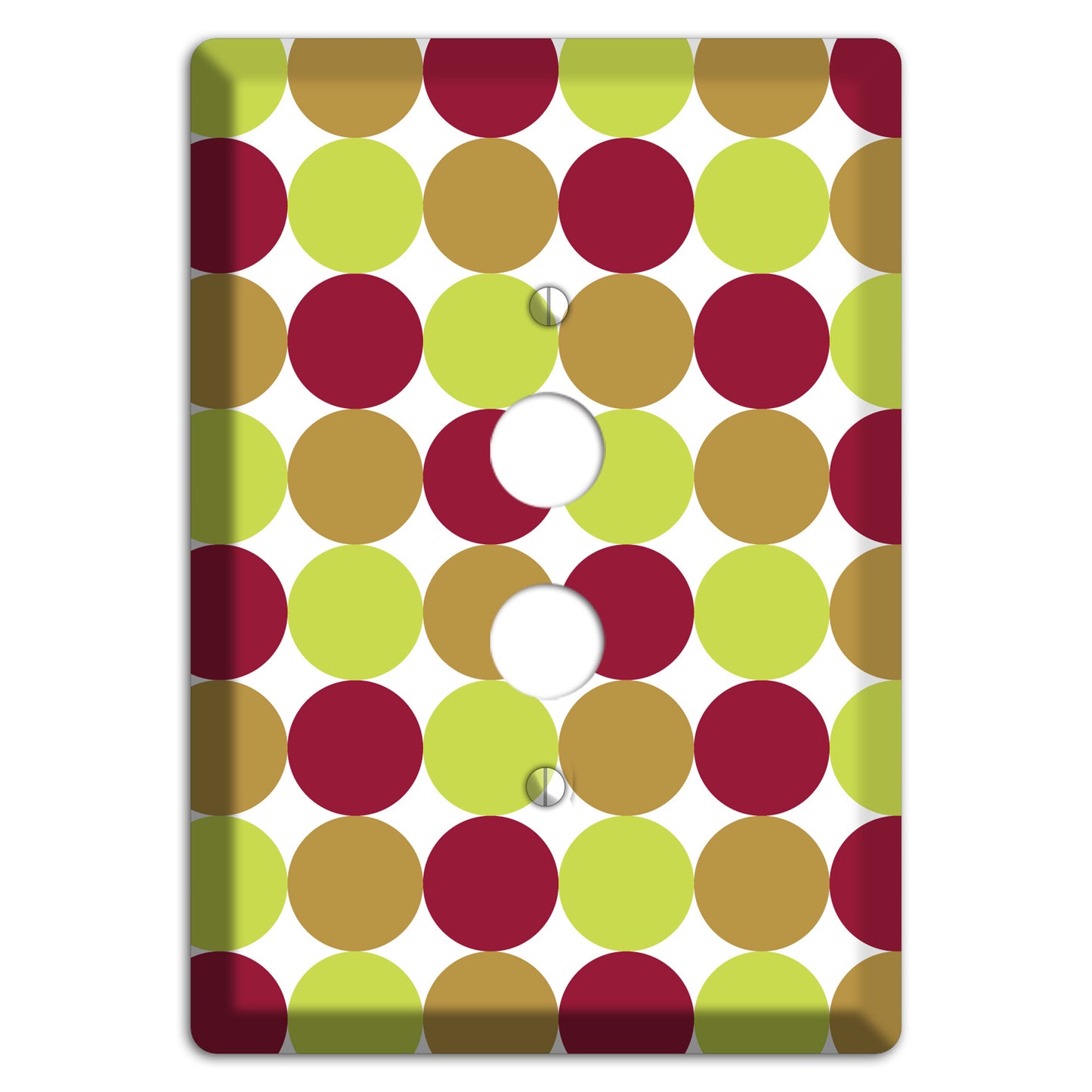 Lime Brown Maroon Tiled Dots 1 Pushbutton Wallplate