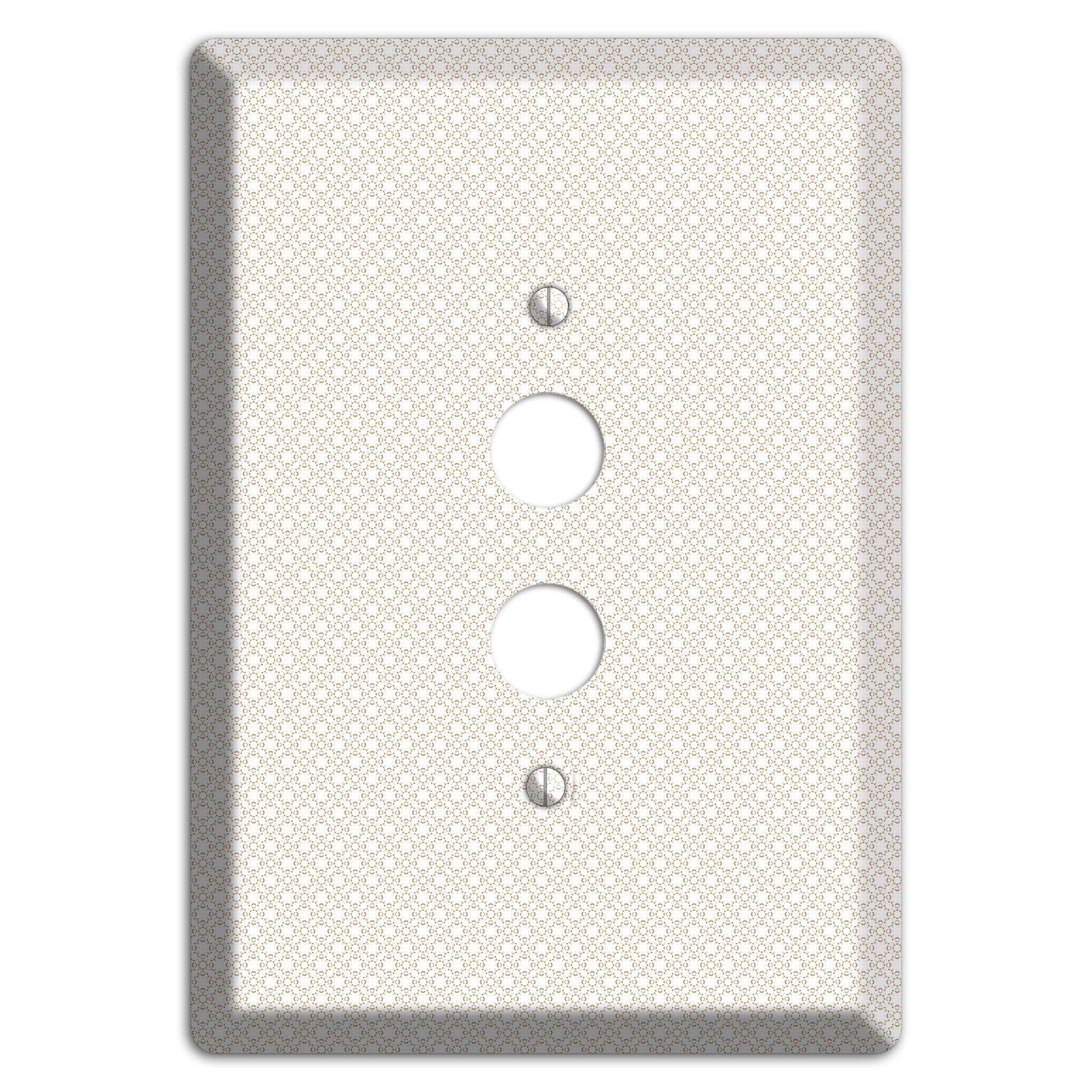 Off White Geometric 1 Pushbutton Wallplate
