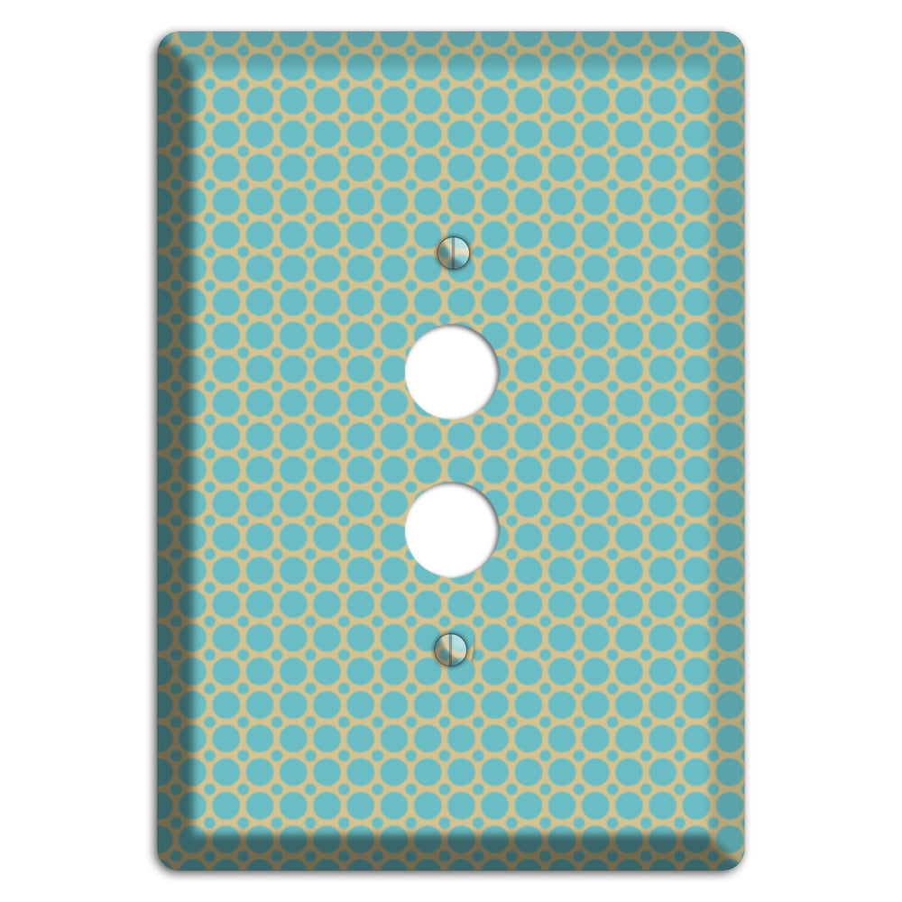 Dusty Blue Tiled Multi Small Dots 1 Pushbutton Wallplate