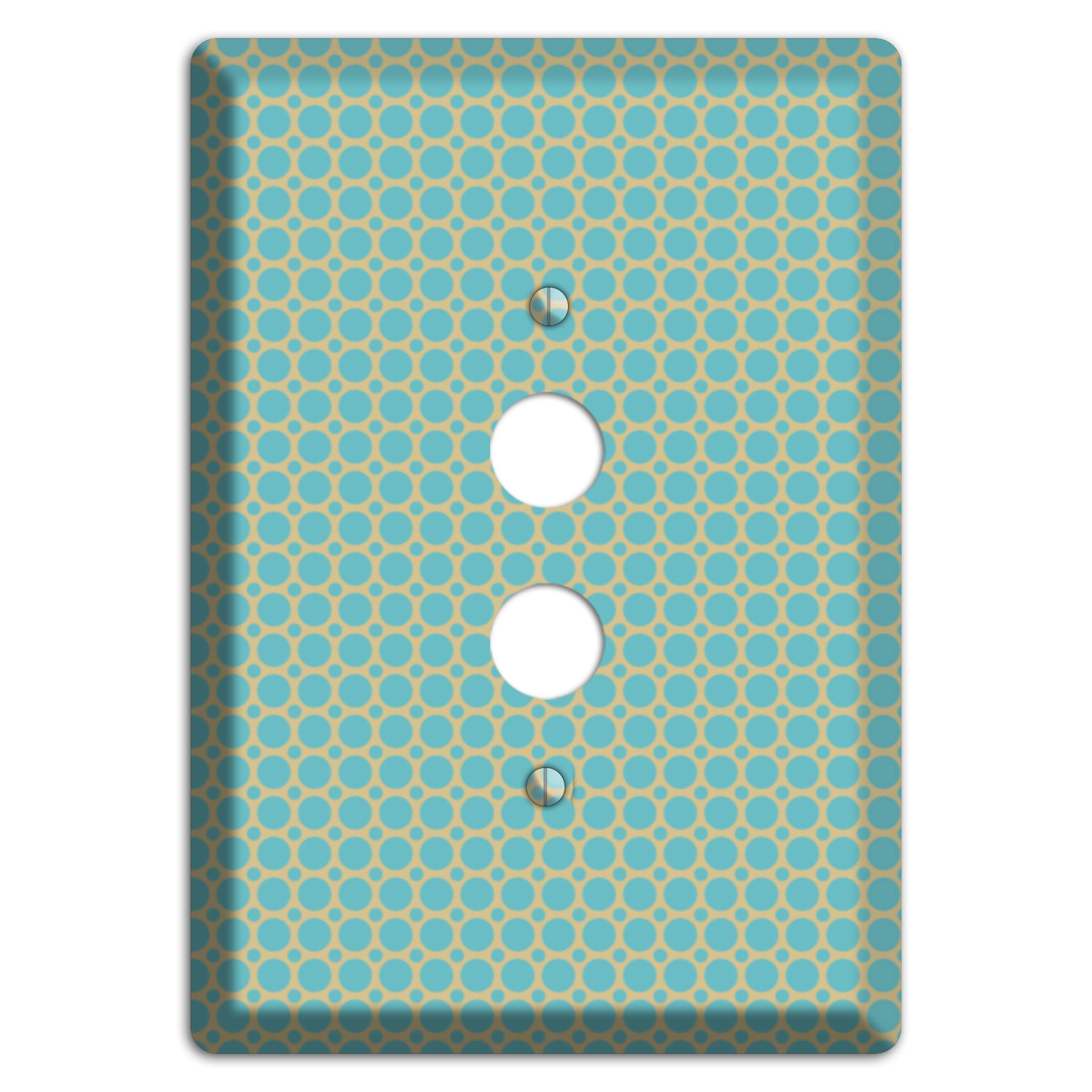 Dusty Blue Tiled Multi Small Dots 1 Pushbutton Wallplate