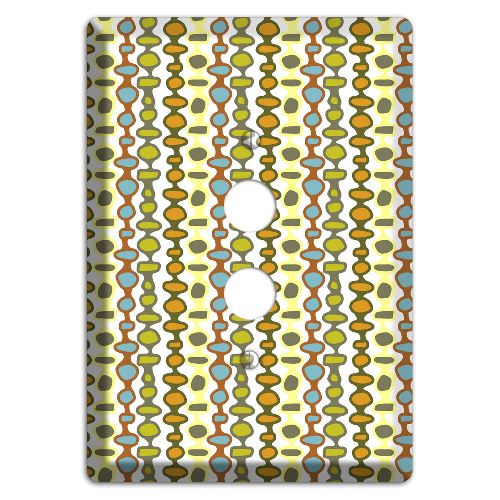Multi Grey and Umber Bead and Reel 1 Pushbutton Wallplate