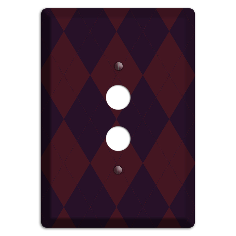 Burgundy Argyle 1 Pushbutton Wallplate