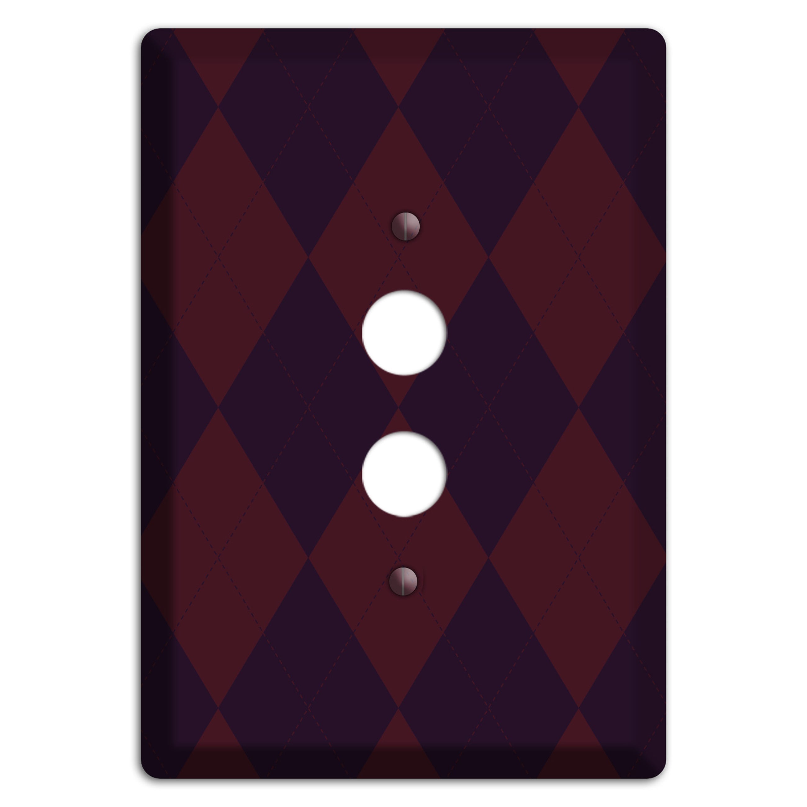 Burgundy Argyle 1 Pushbutton Wallplate