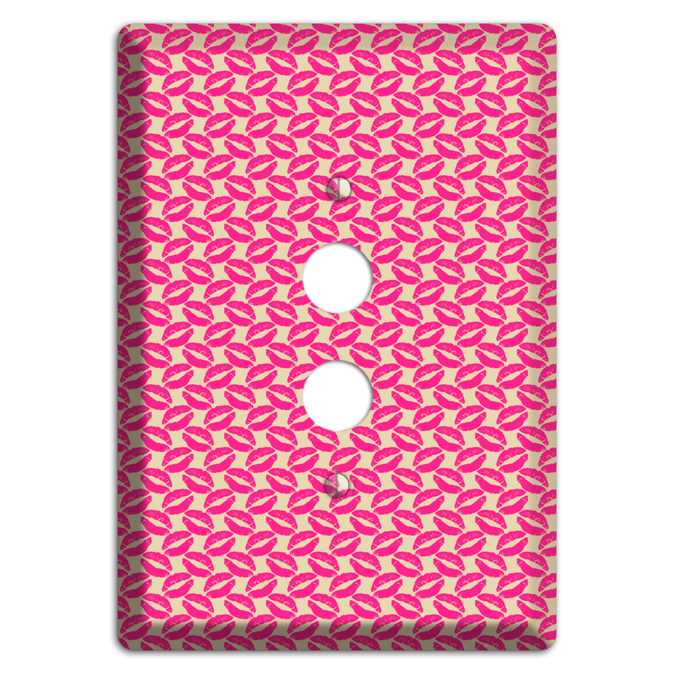 Pink Kisses 1 Pushbutton Wallplate