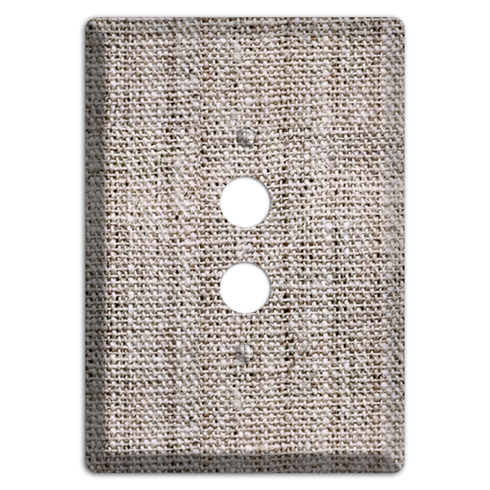 Natural Gray Burlap 1 Pushbutton Wallplate