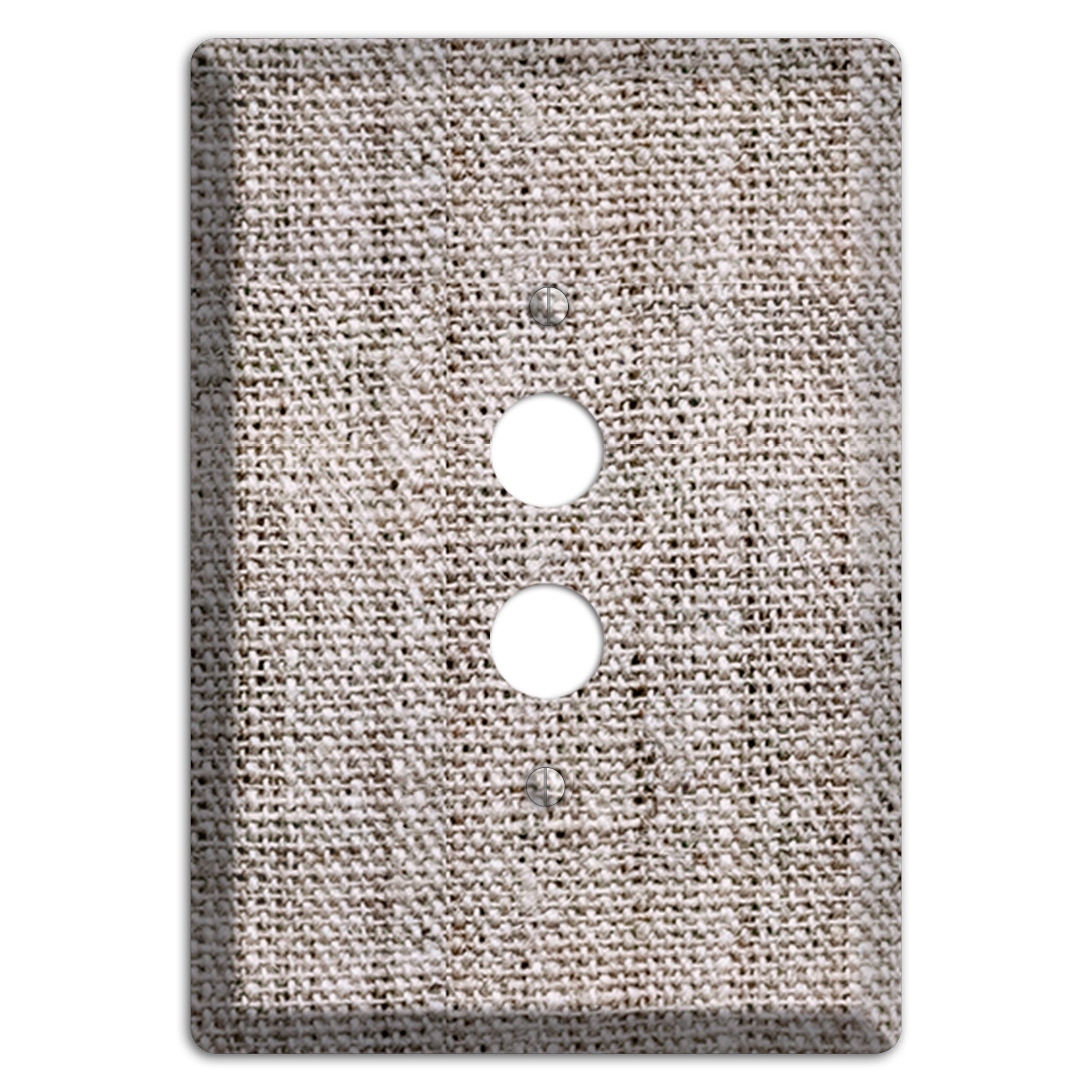 Natural Gray Burlap 1 Pushbutton Wallplate