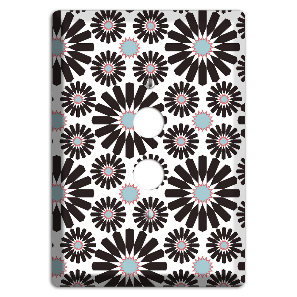 Dusty Blue Maroon Scandinavian Floral 2 1 Pushbutton Wallplate