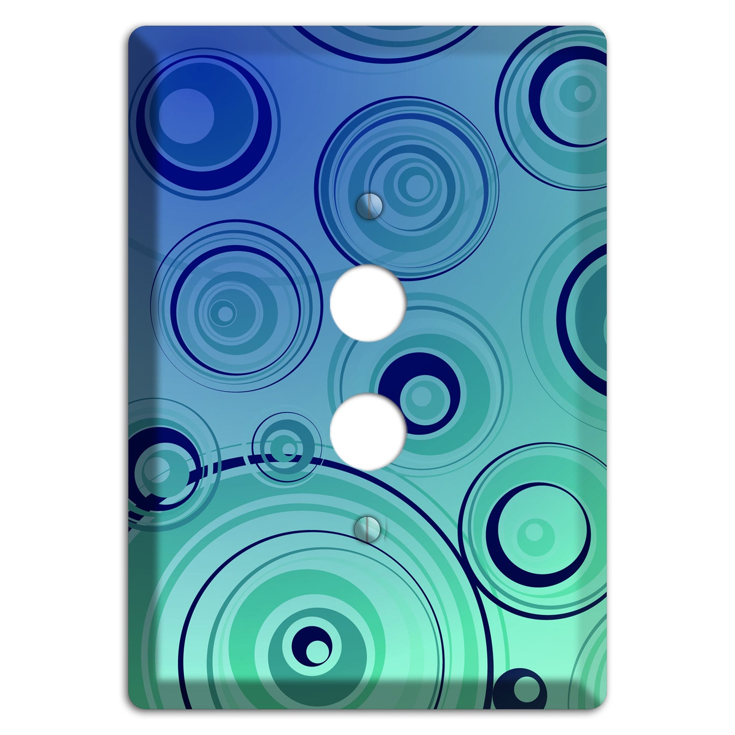 Blue and Green Circles 1 Pushbutton Wallplate
