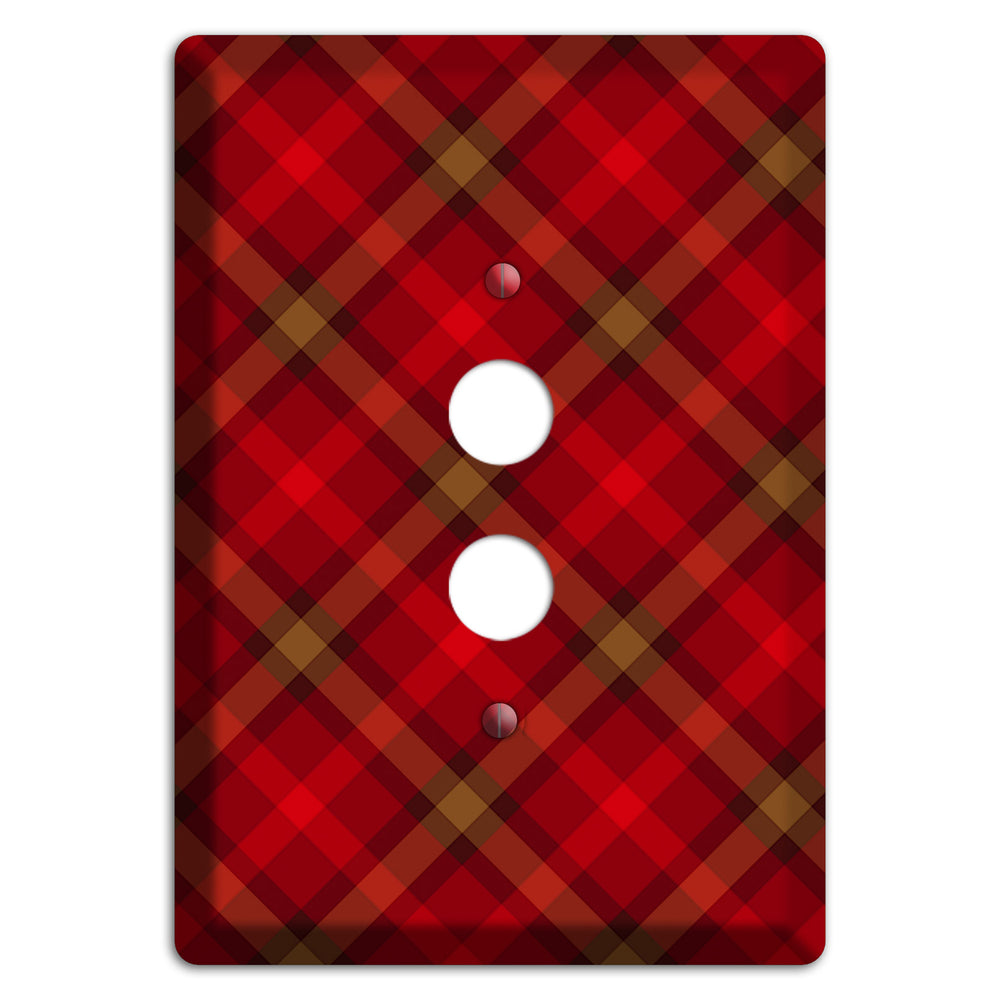 Red Tartan 1 Pushbutton Wallplate