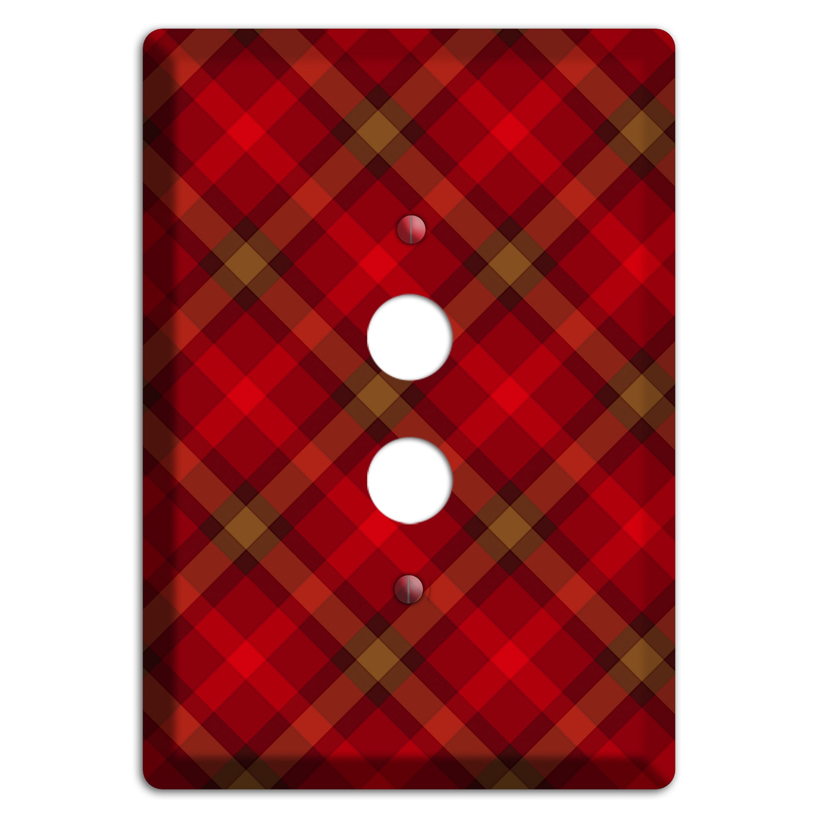 Red Tartan 1 Pushbutton Wallplate