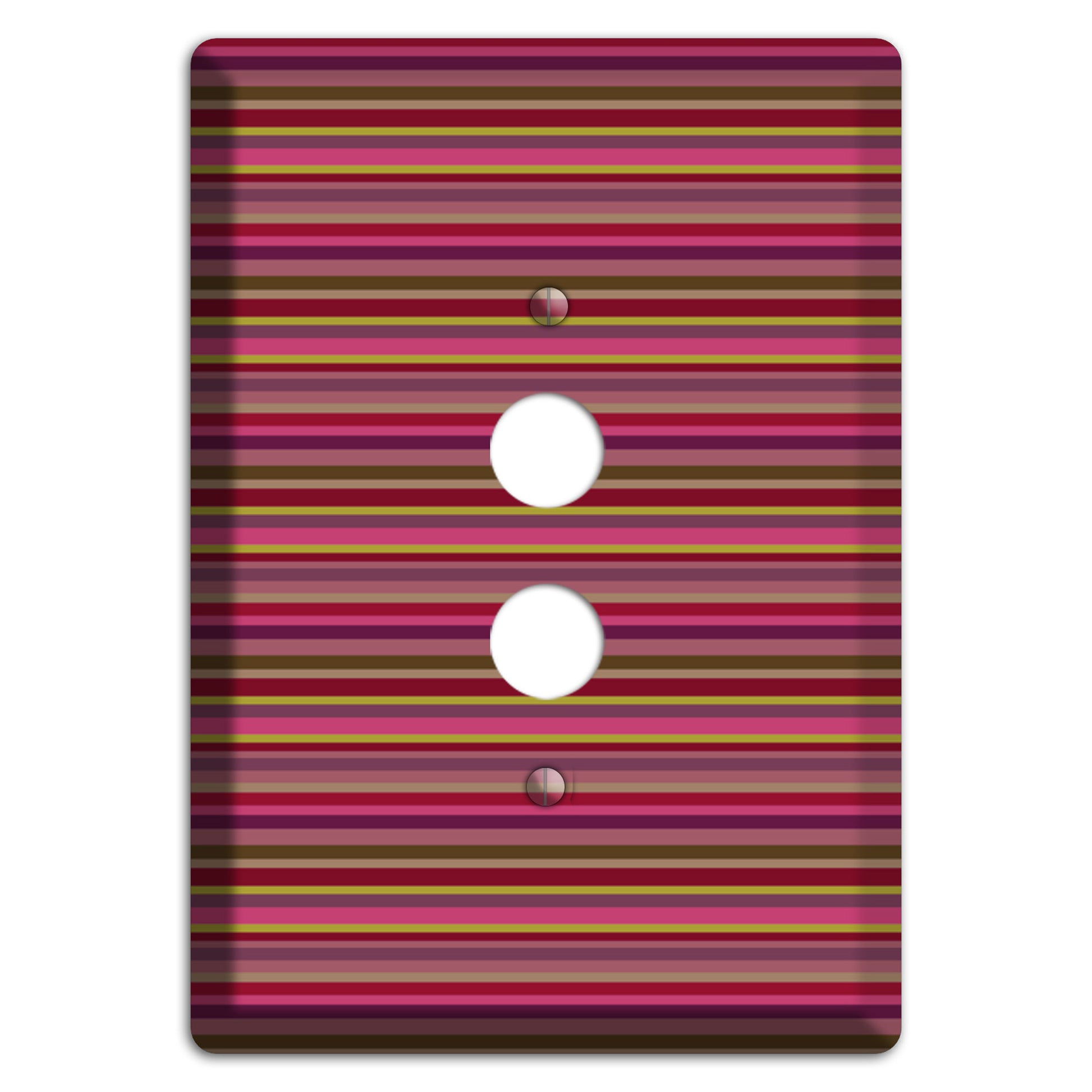 Fuschia Multi Horizontal Stripes 1 Pushbutton Wallplate