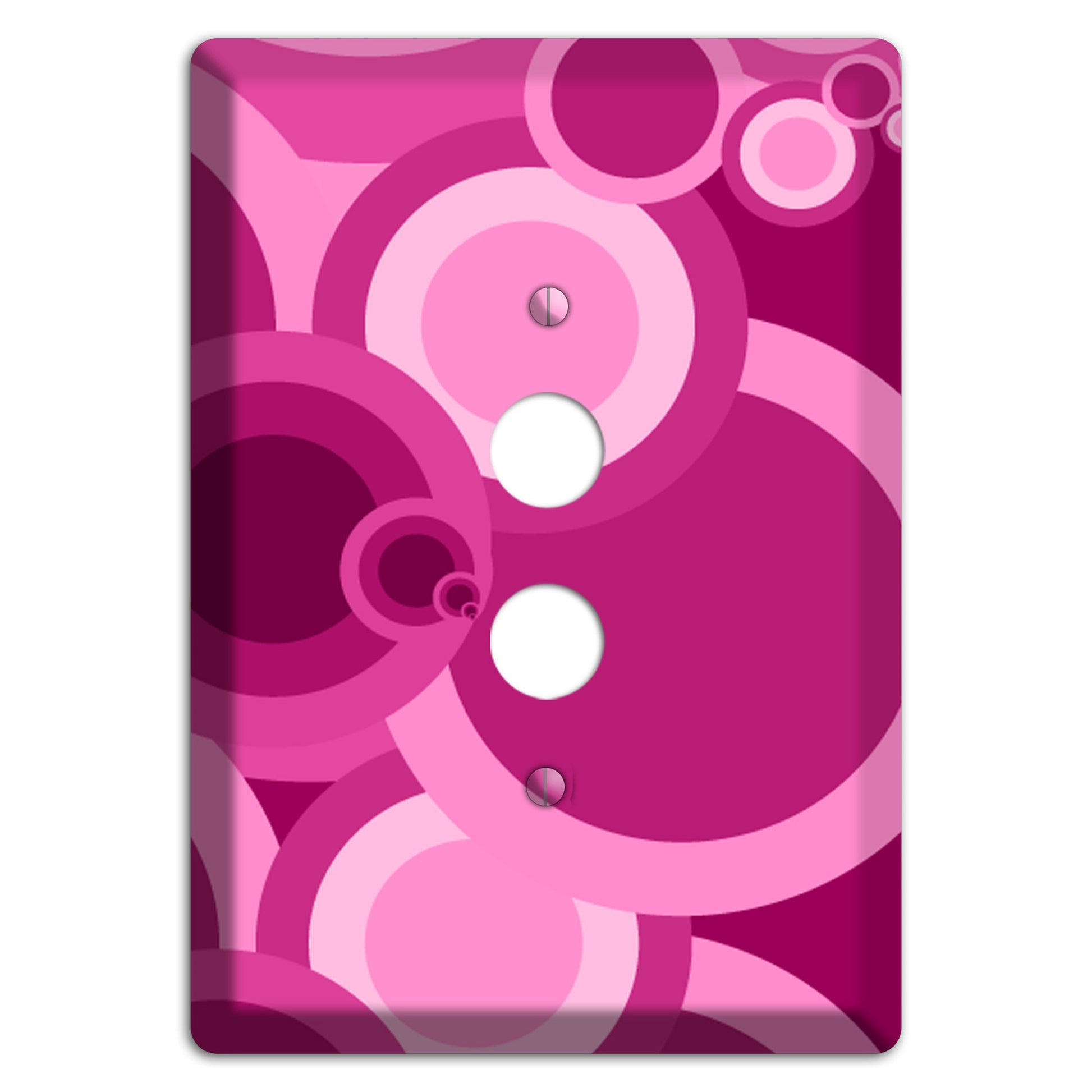 Pink and Fuschia Circles 1 Pushbutton Wallplate