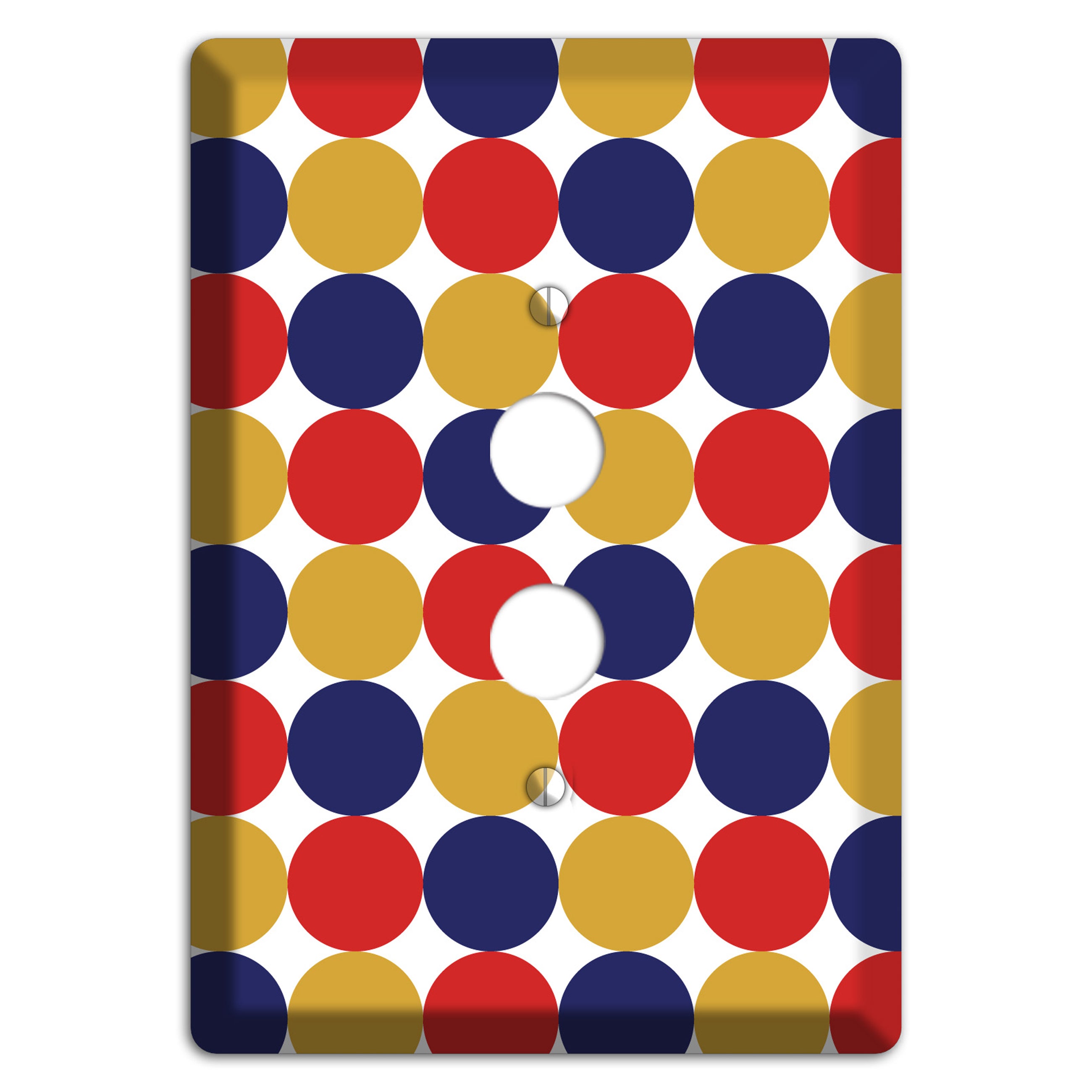 Mustard Red Purple Tiled Dots 1 Pushbutton Wallplate