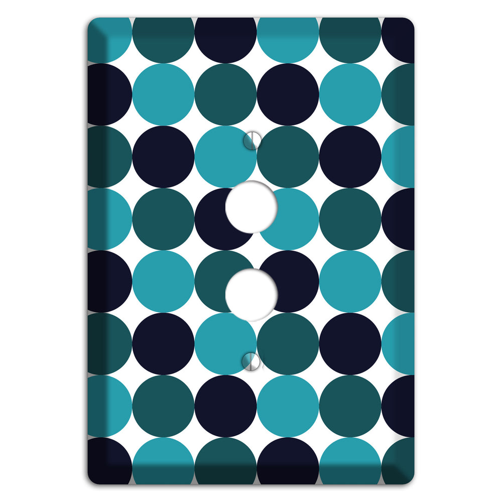 Multi Aqua Tiled Dots 1 Pushbutton Wallplate
