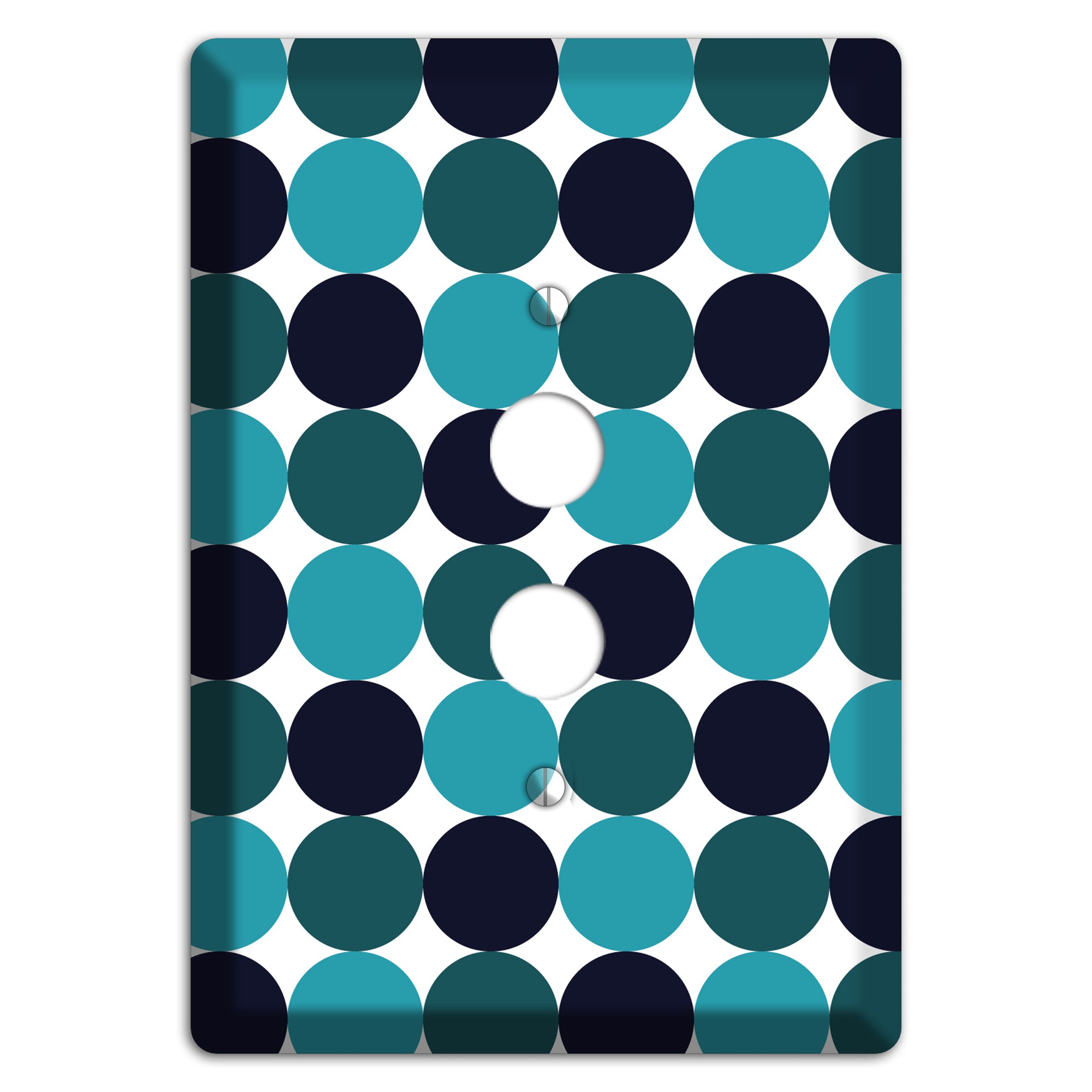 Multi Aqua Tiled Dots 1 Pushbutton Wallplate