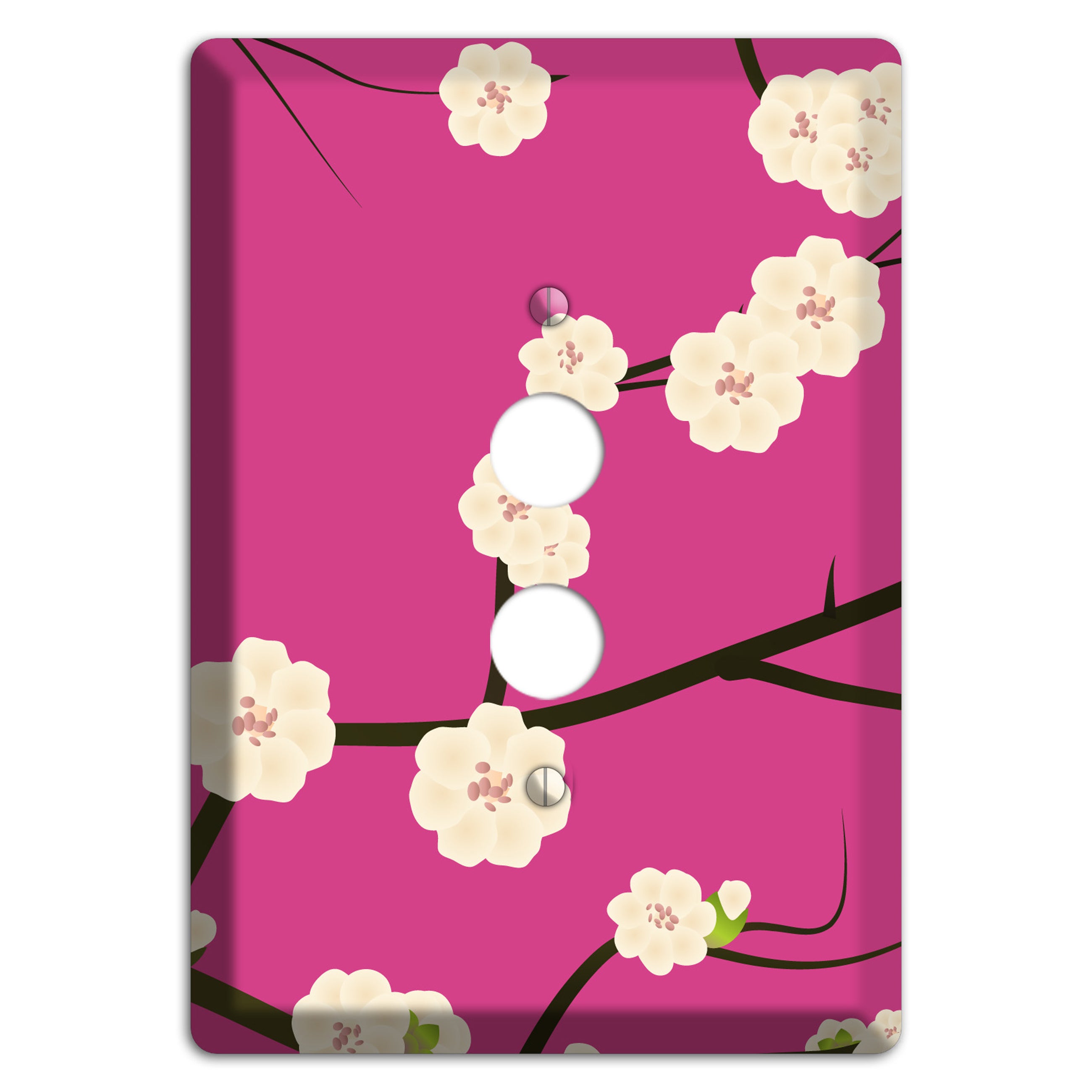 Pink Cherry Blossoms 2 1 Pushbutton Wallplate