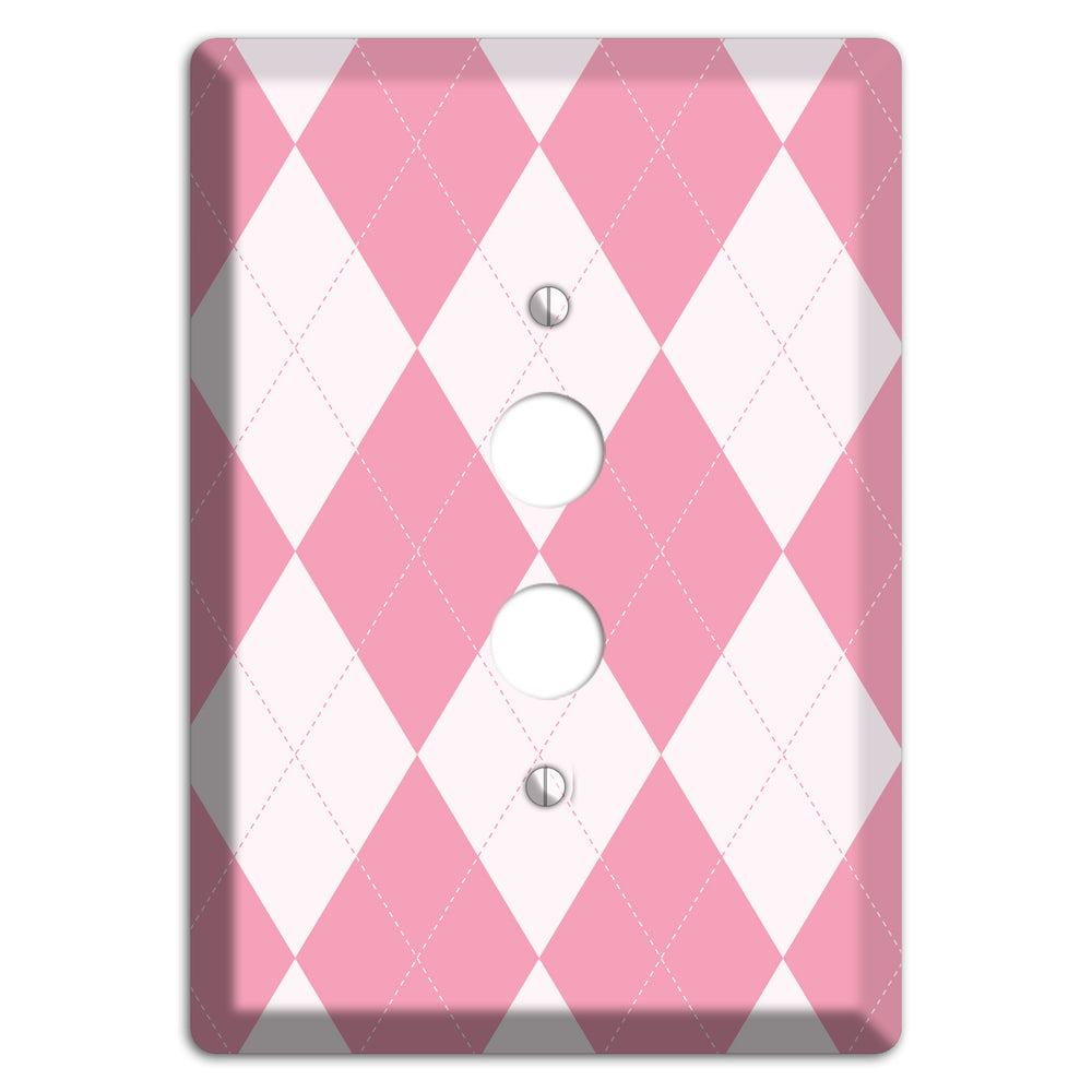Pink Argyle 1 Pushbutton Wallplate