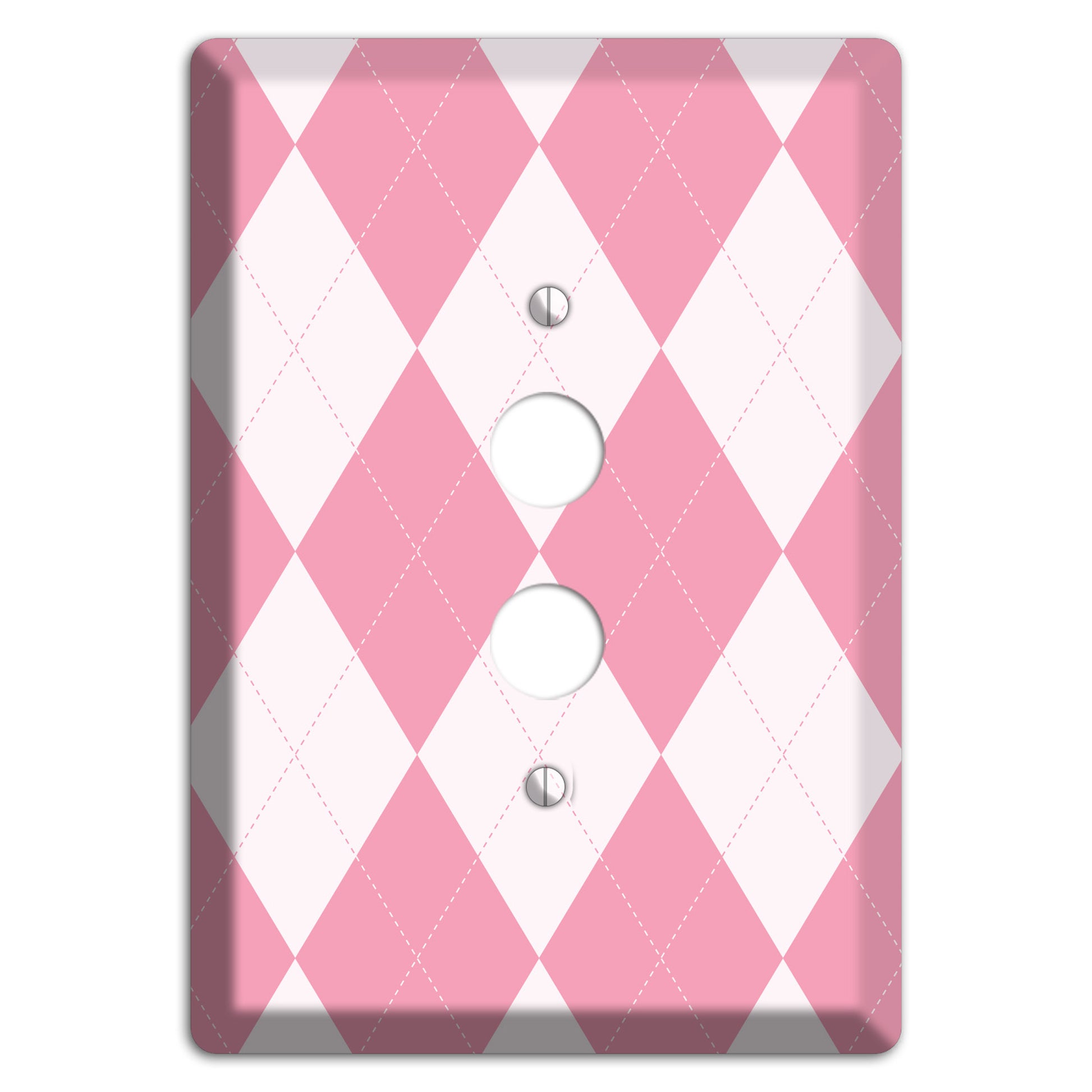 Pink Argyle 1 Pushbutton Wallplate