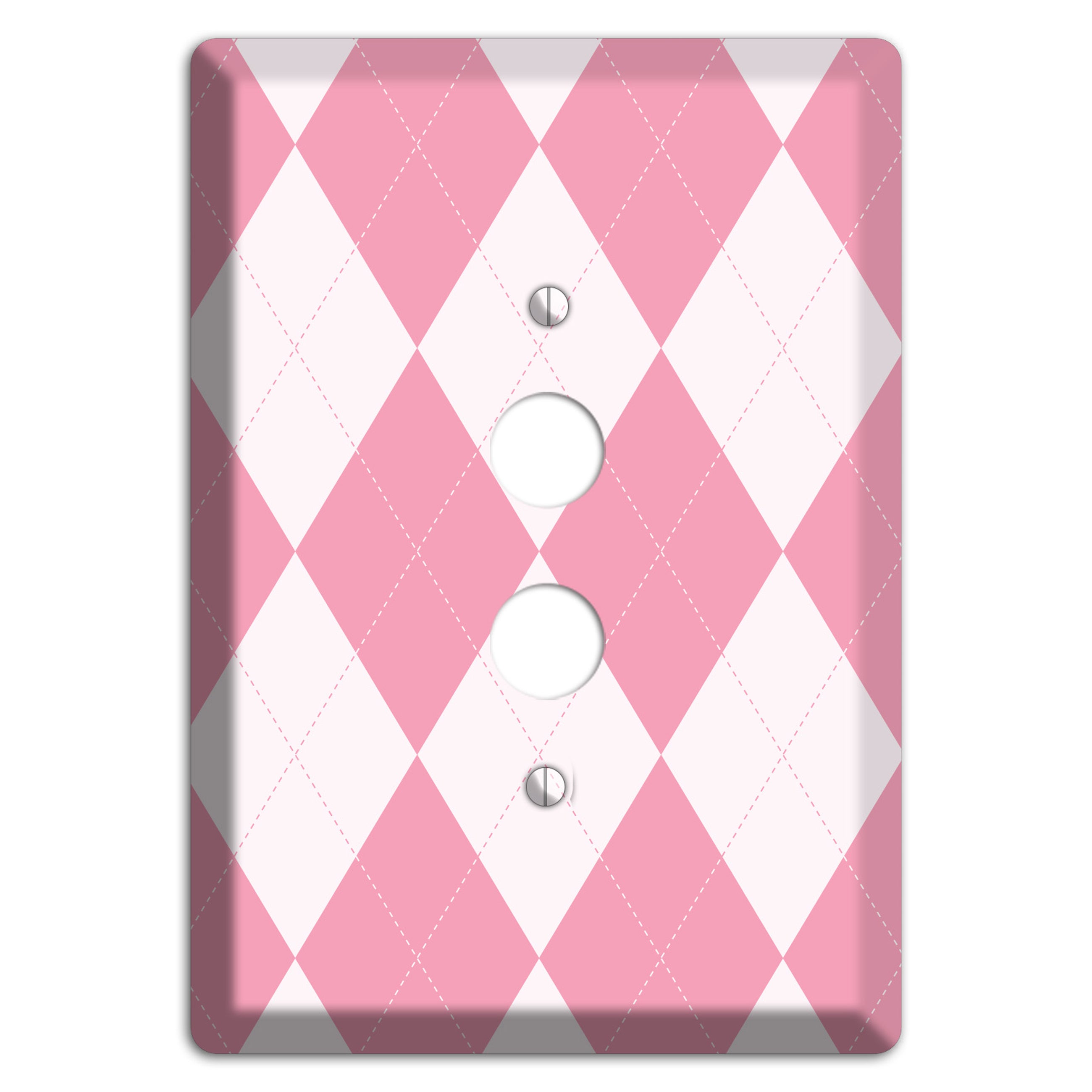 Pink Argyle 1 Pushbutton Wallplate