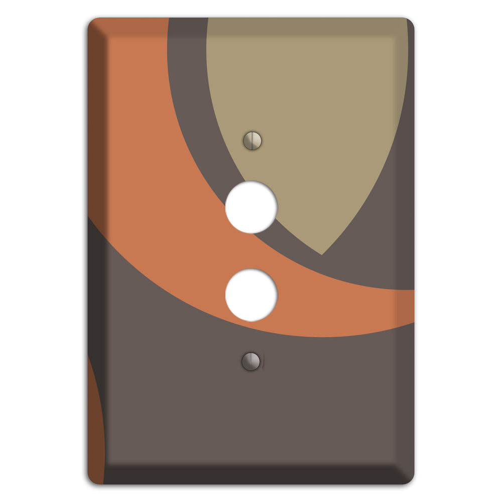 Grey Beige and Orange Abstract 1 Pushbutton Wallplate