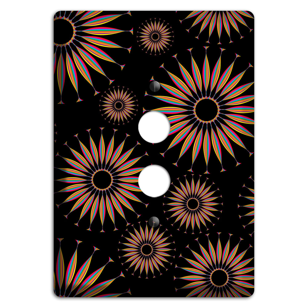 Black with Multi Suzani 1 Pushbutton Wallplate
