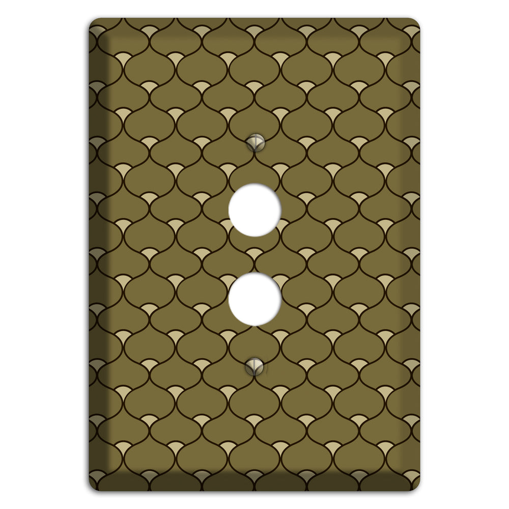 Brown Deco Scallop 1 Pushbutton Wallplate