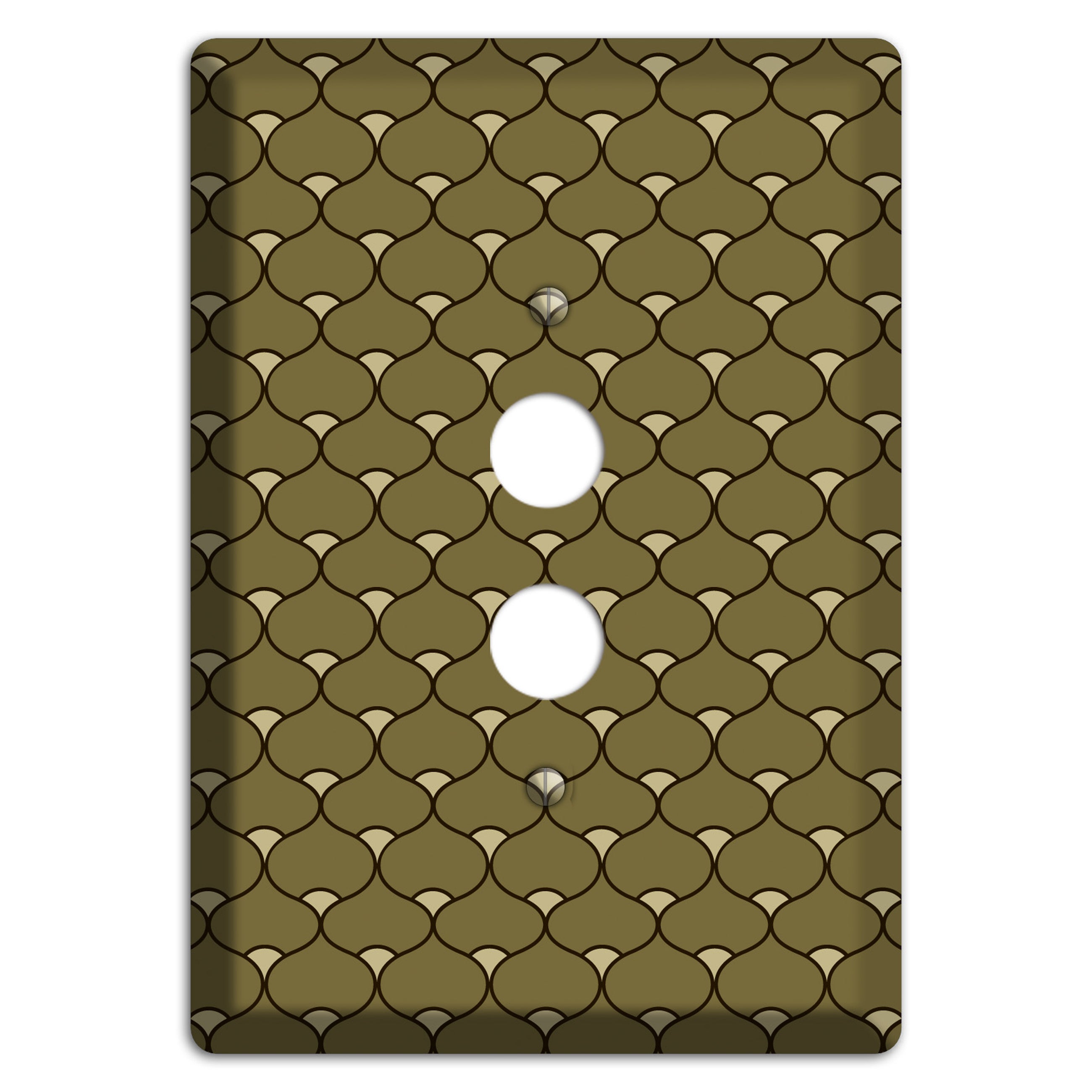 Brown Deco Scallop 1 Pushbutton Wallplate