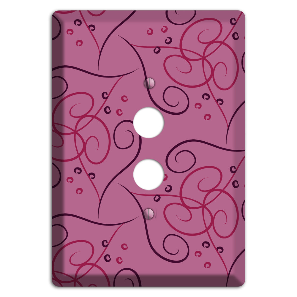 Pink Scroll Hearts 1 Pushbutton Wallplate