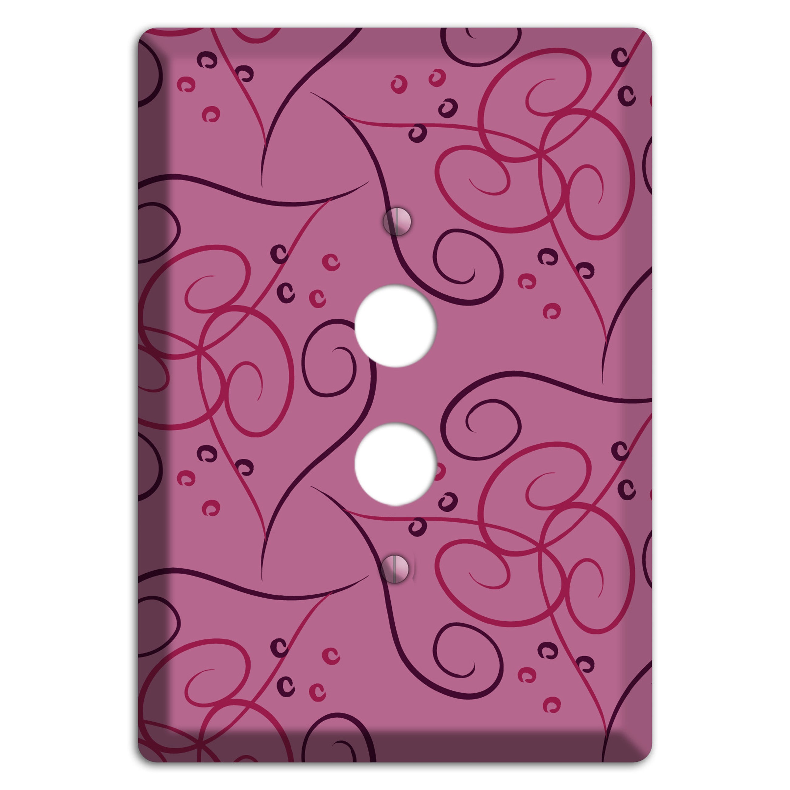 Pink Scroll Hearts 1 Pushbutton Wallplate