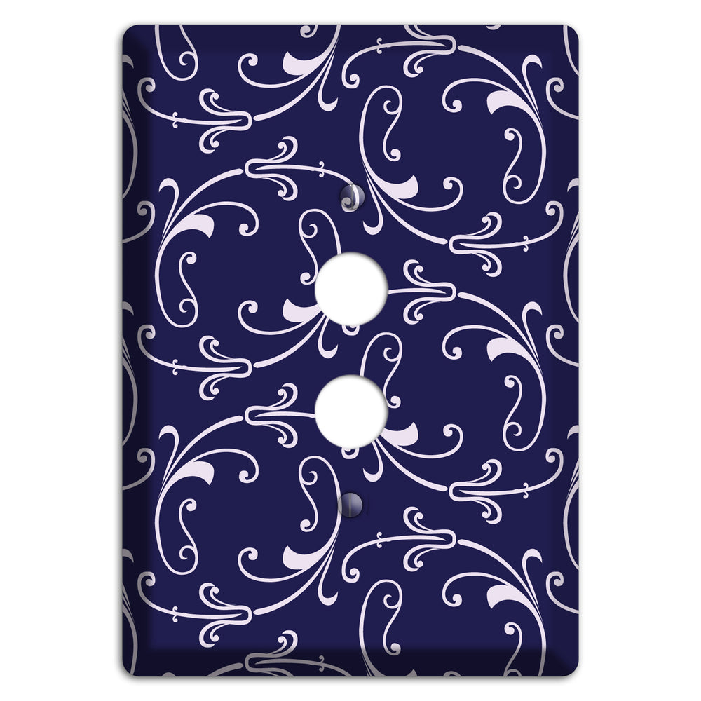 Navy Victorian Sprig 1 Pushbutton Wallplate