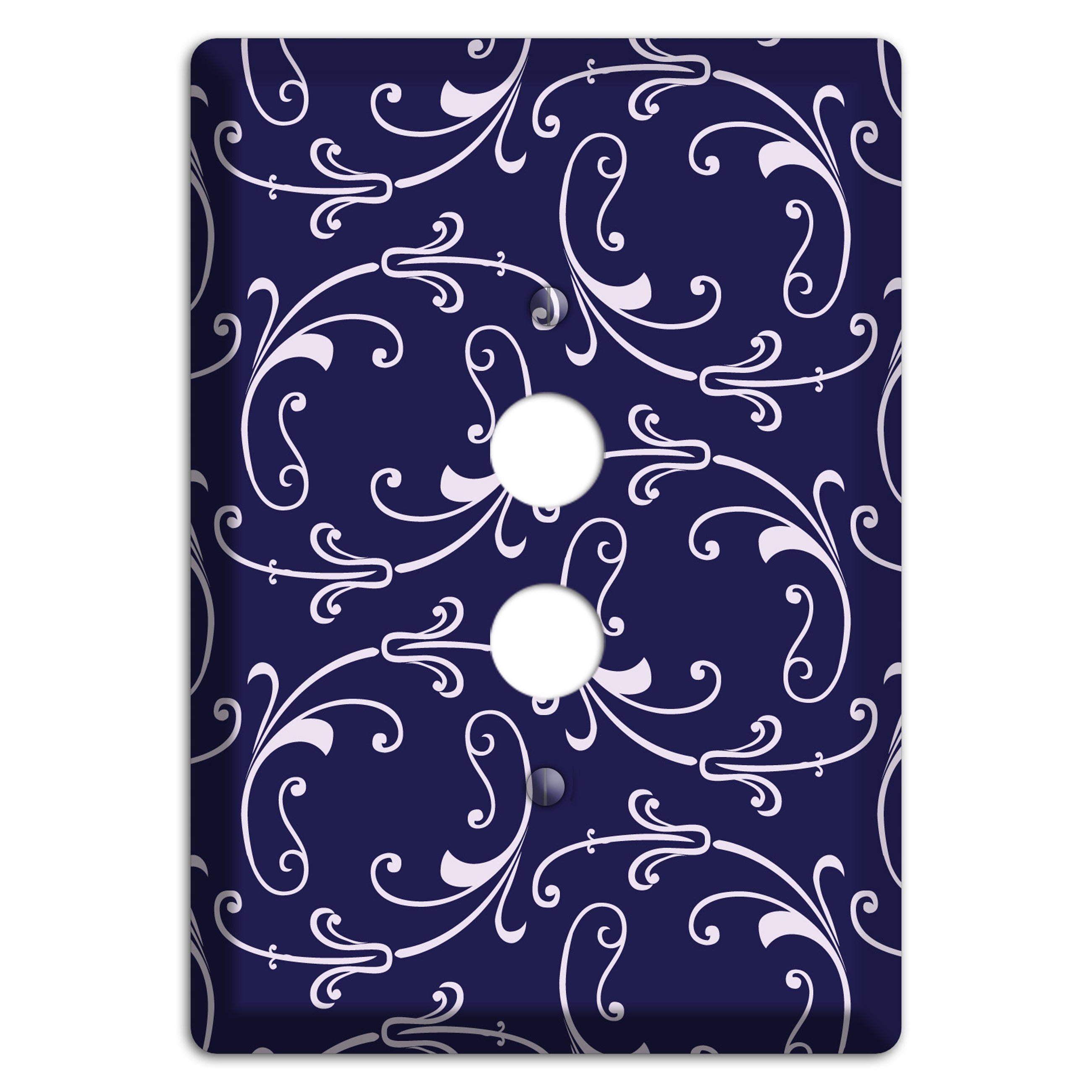 Navy Victorian Sprig 1 Pushbutton Wallplate