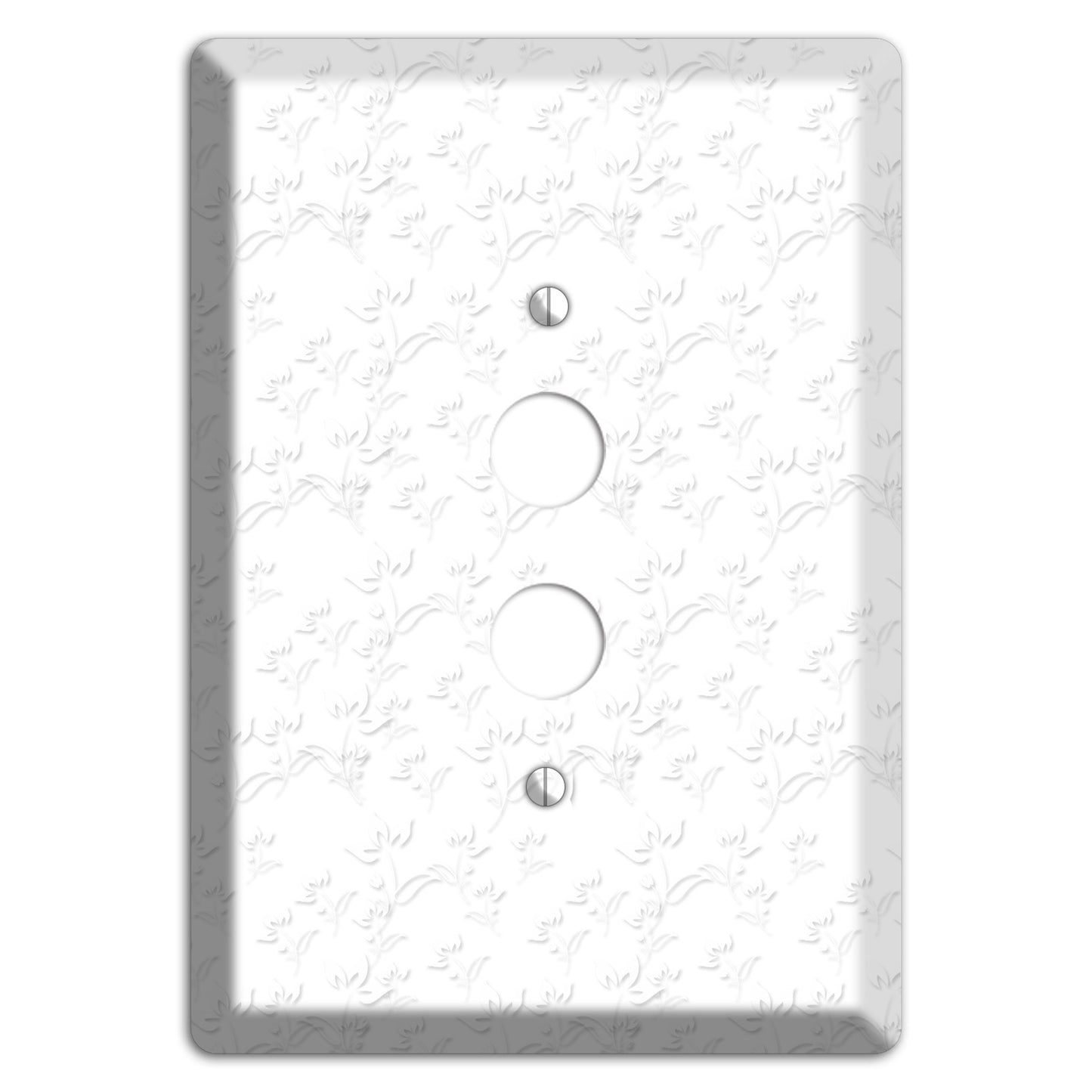 White with Grey Sprig 1 Pushbutton Wallplate