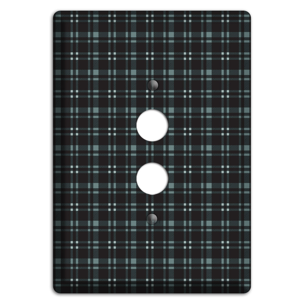 Black Plaid 1 Pushbutton Wallplate