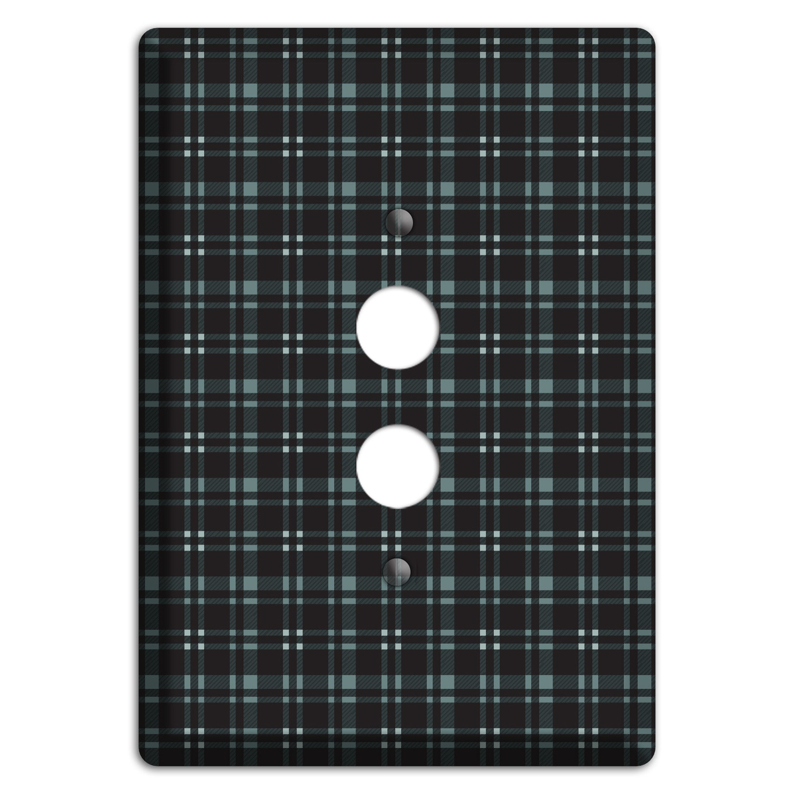 Black Plaid 1 Pushbutton Wallplate