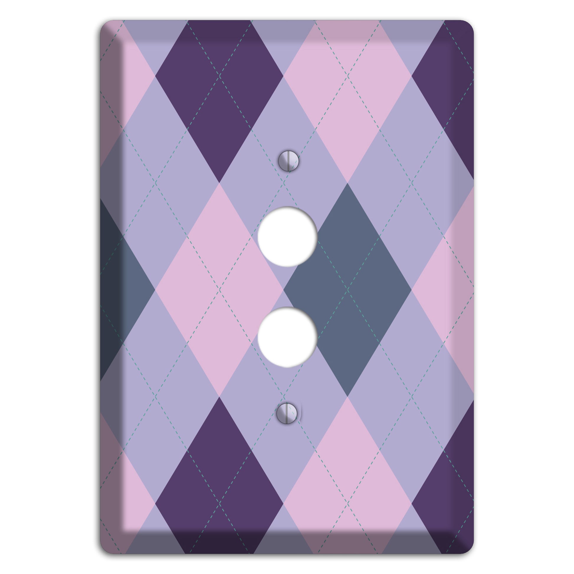 Lilac Argyle 1 Pushbutton Wallplate