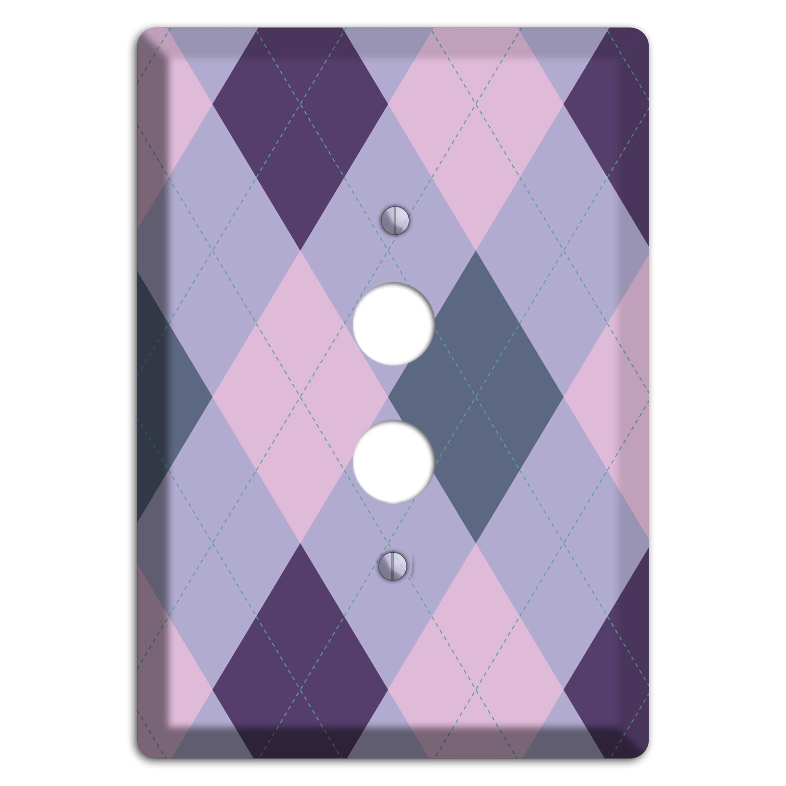 Lilac Argyle 1 Pushbutton Wallplate