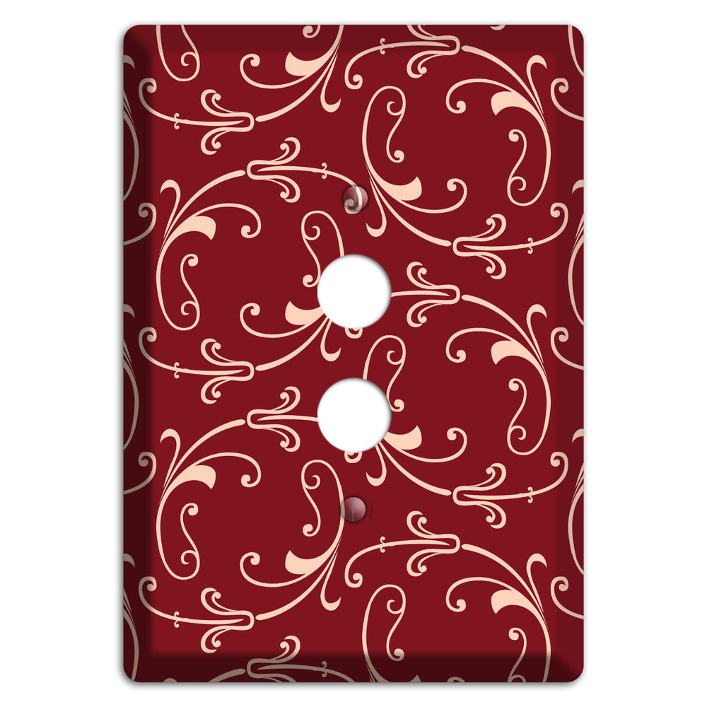 Burgundy Victorian Sprig 1 Pushbutton Wallplate