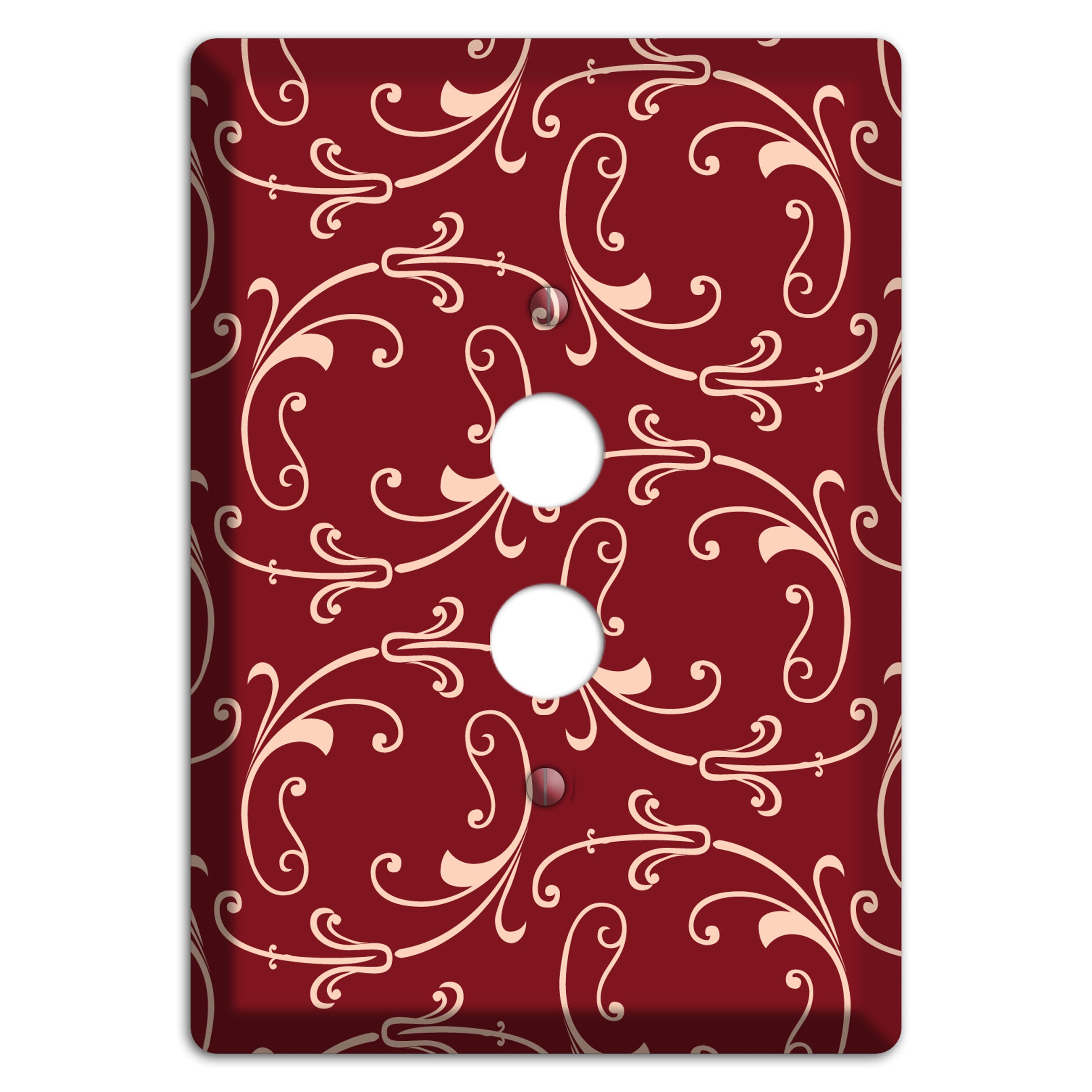 Burgundy Victorian Sprig 1 Pushbutton Wallplate