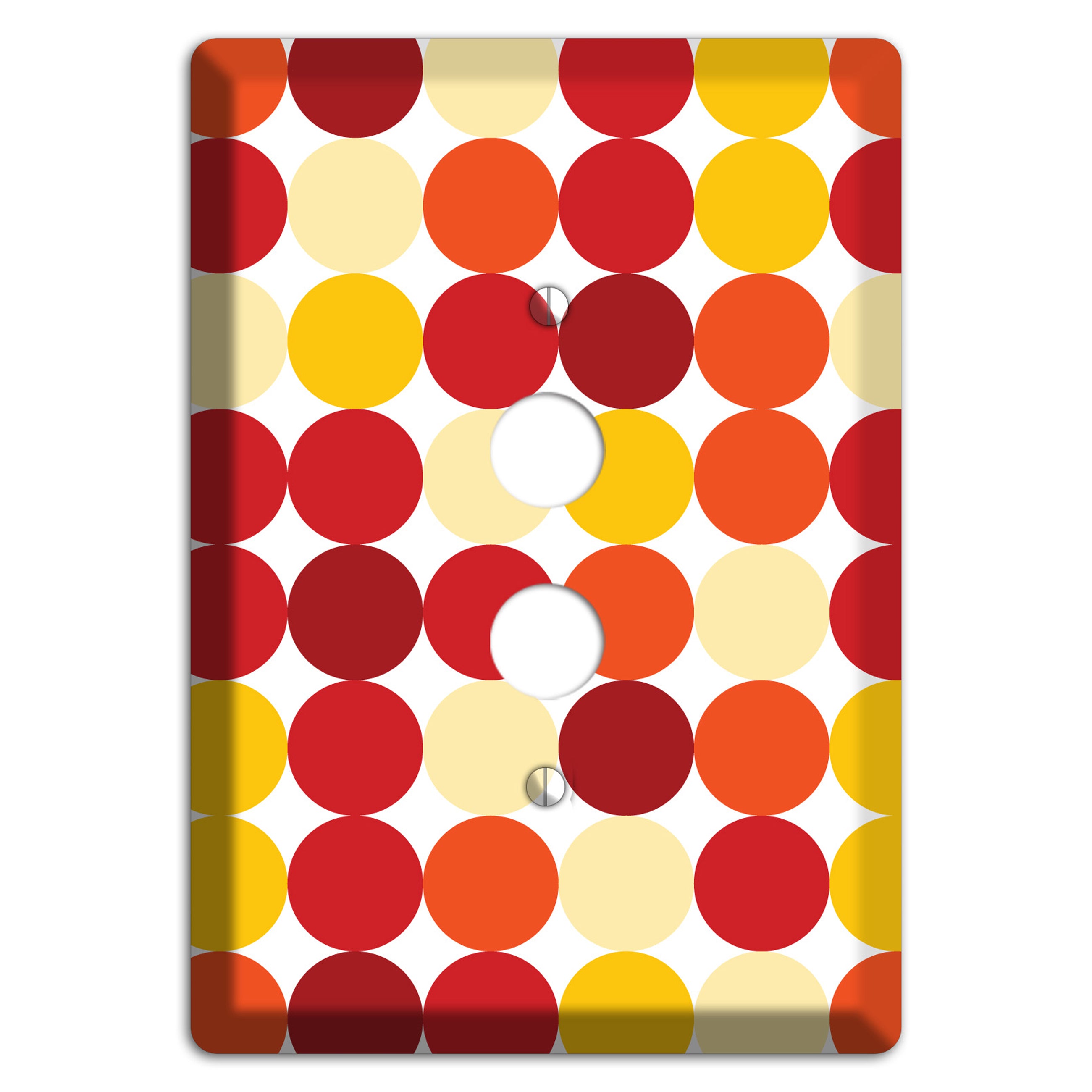 Multi Red and Beige Dots 1 Pushbutton Wallplate