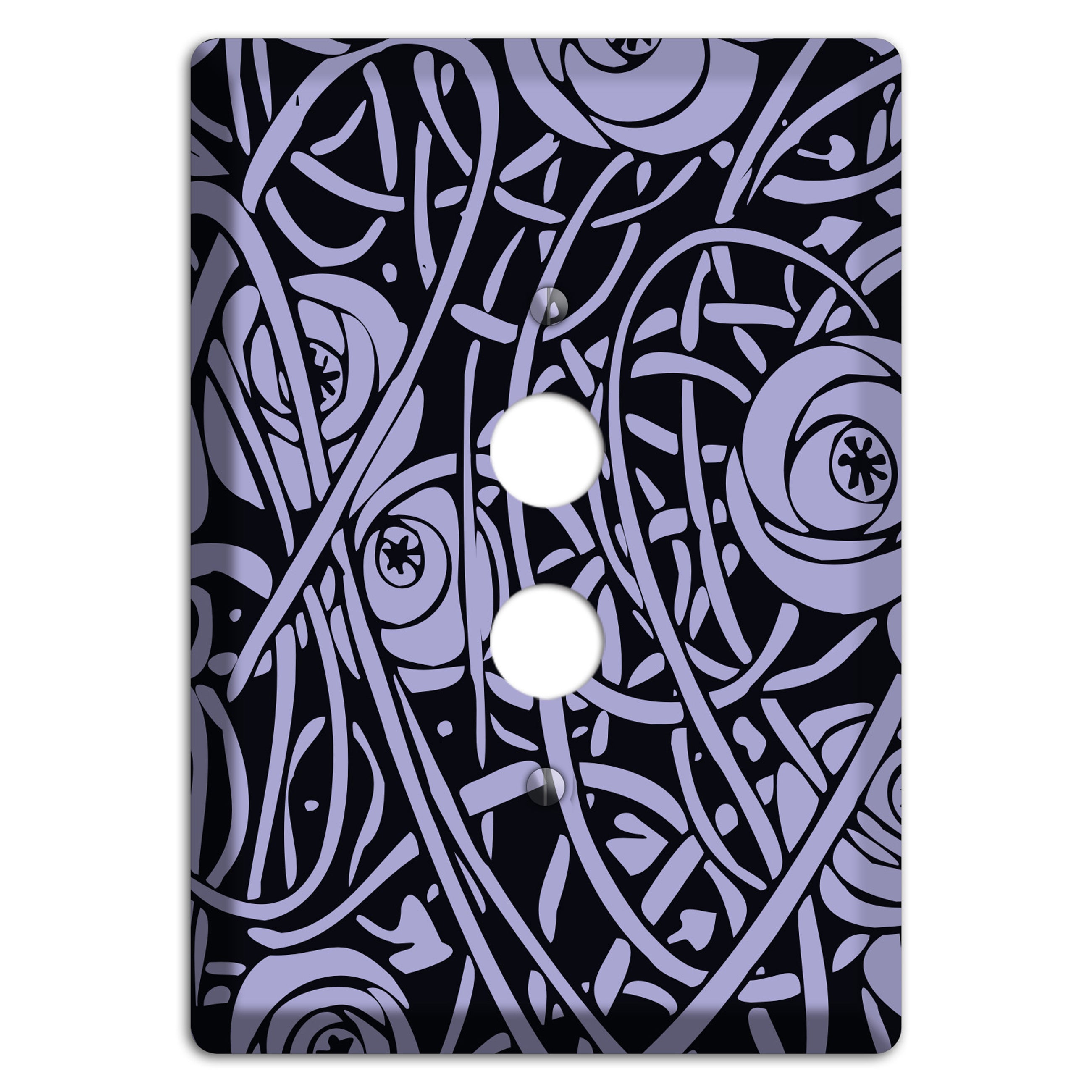 Lilac Deco Floral 1 Pushbutton Wallplate