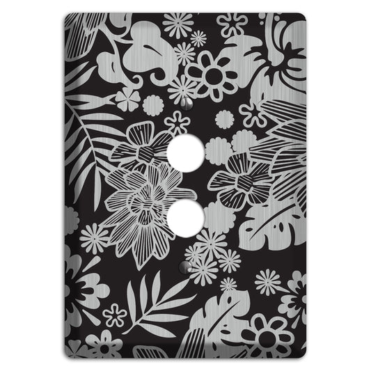 Black with Stainless Tropical 1 Pushbutton Wallplate
