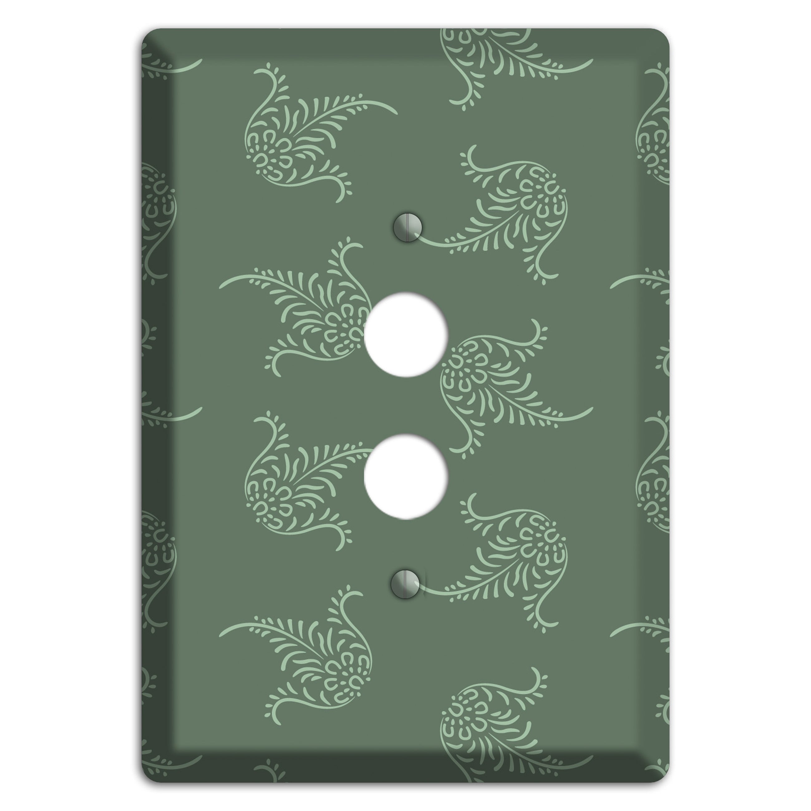 Moss Trefoil Cartouche 1 Pushbutton Wallplate